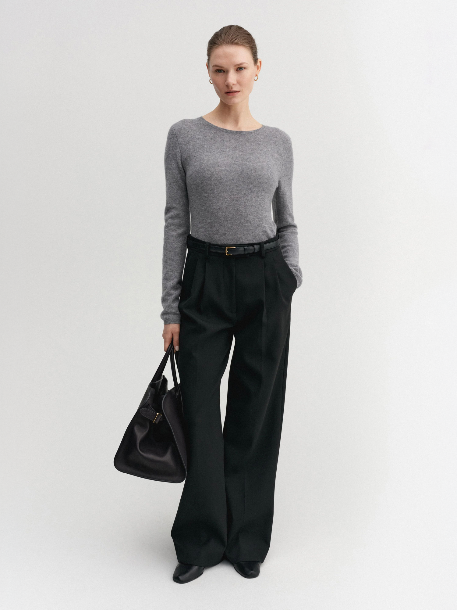 Pull col roulé awa, gris