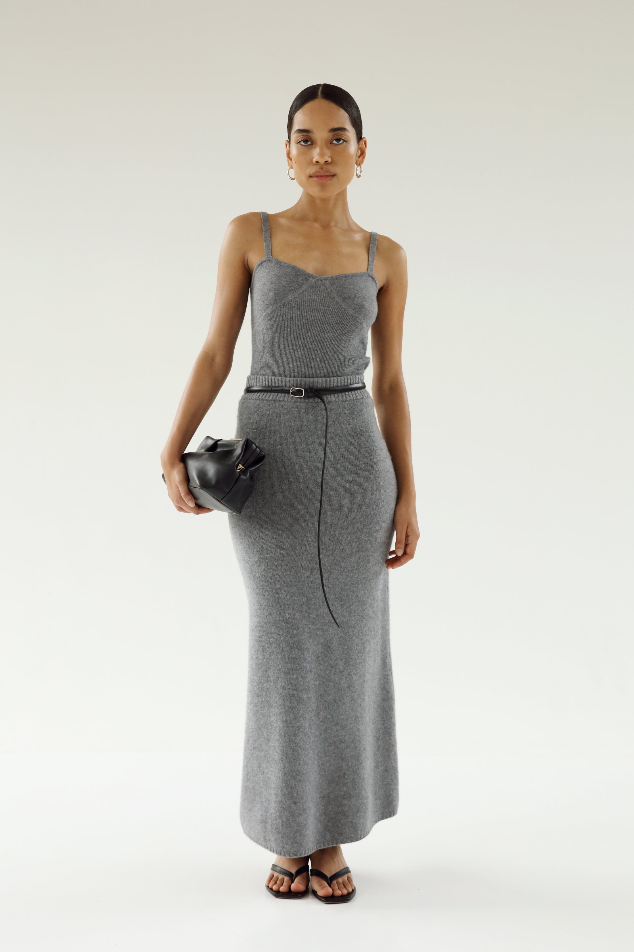 Umi Cashmere Skirt, grey  ALMADA LABEL
