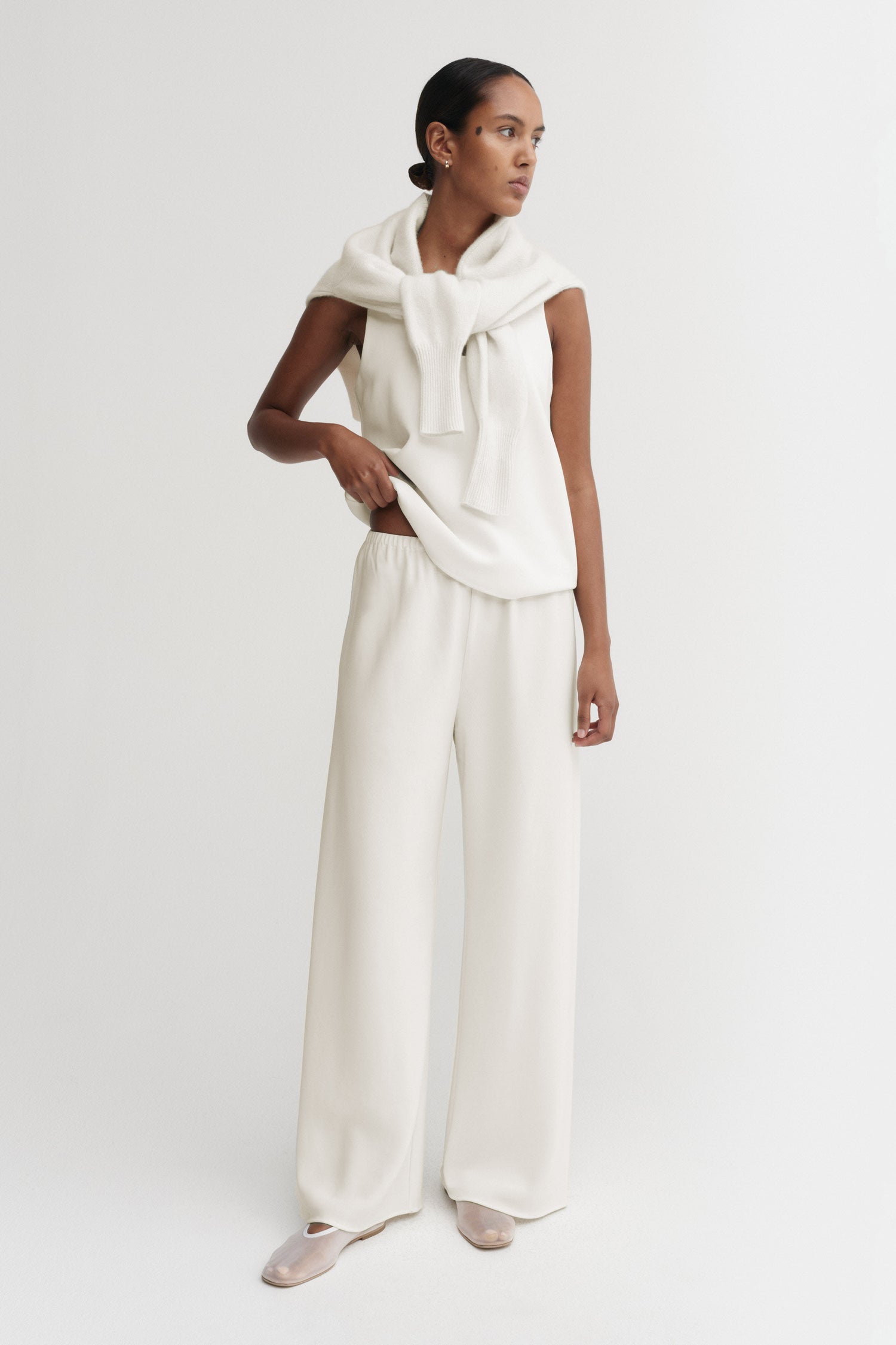 Bea Krepp-Hose, creme