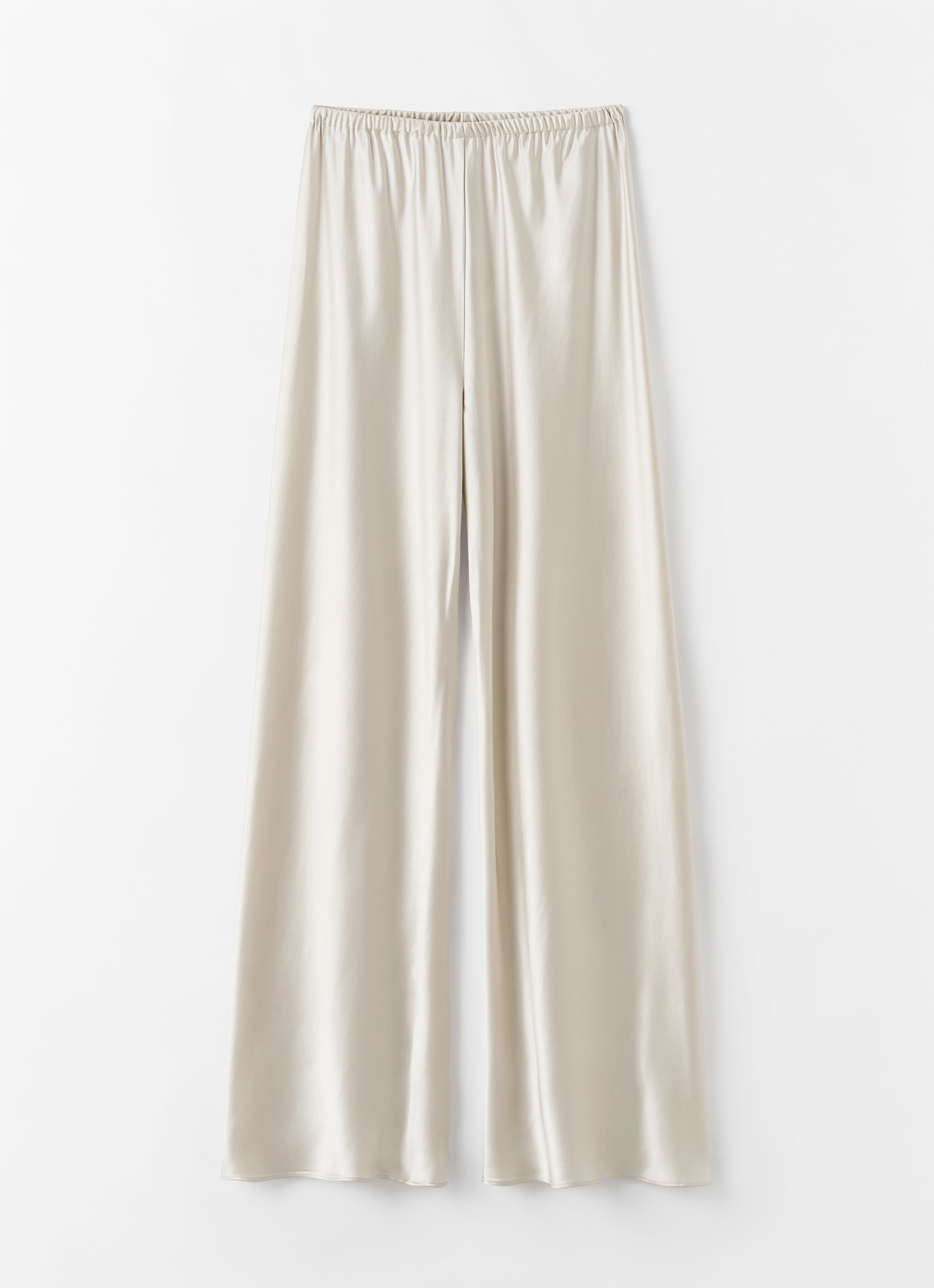 Bias Satin Pants, pearl