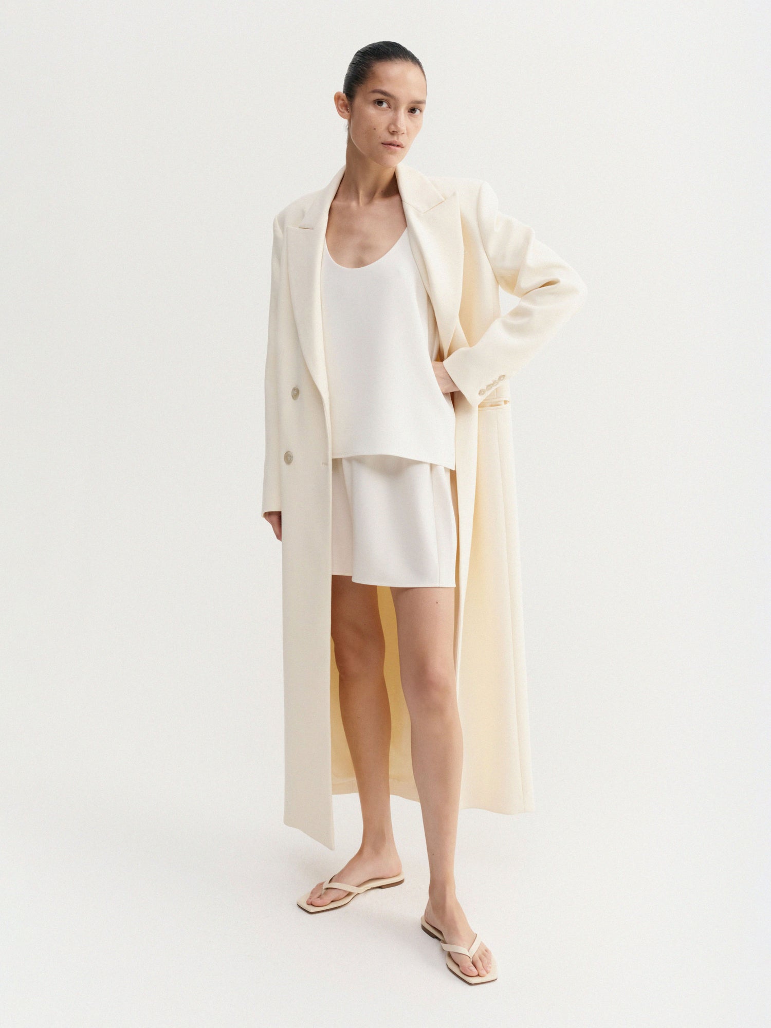 Bim Crepe Shorts, cream