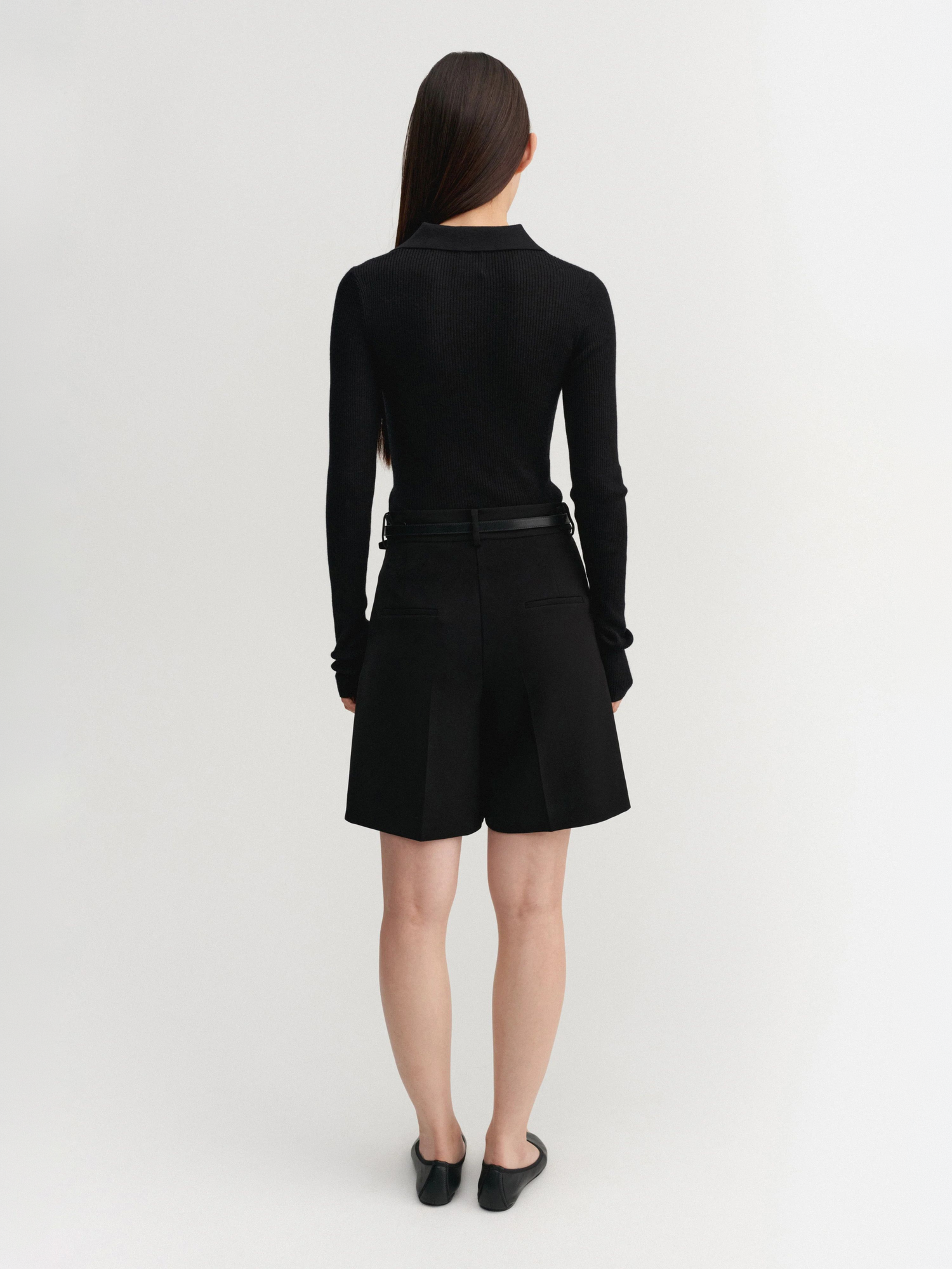 Short Blair en crêpe, noir