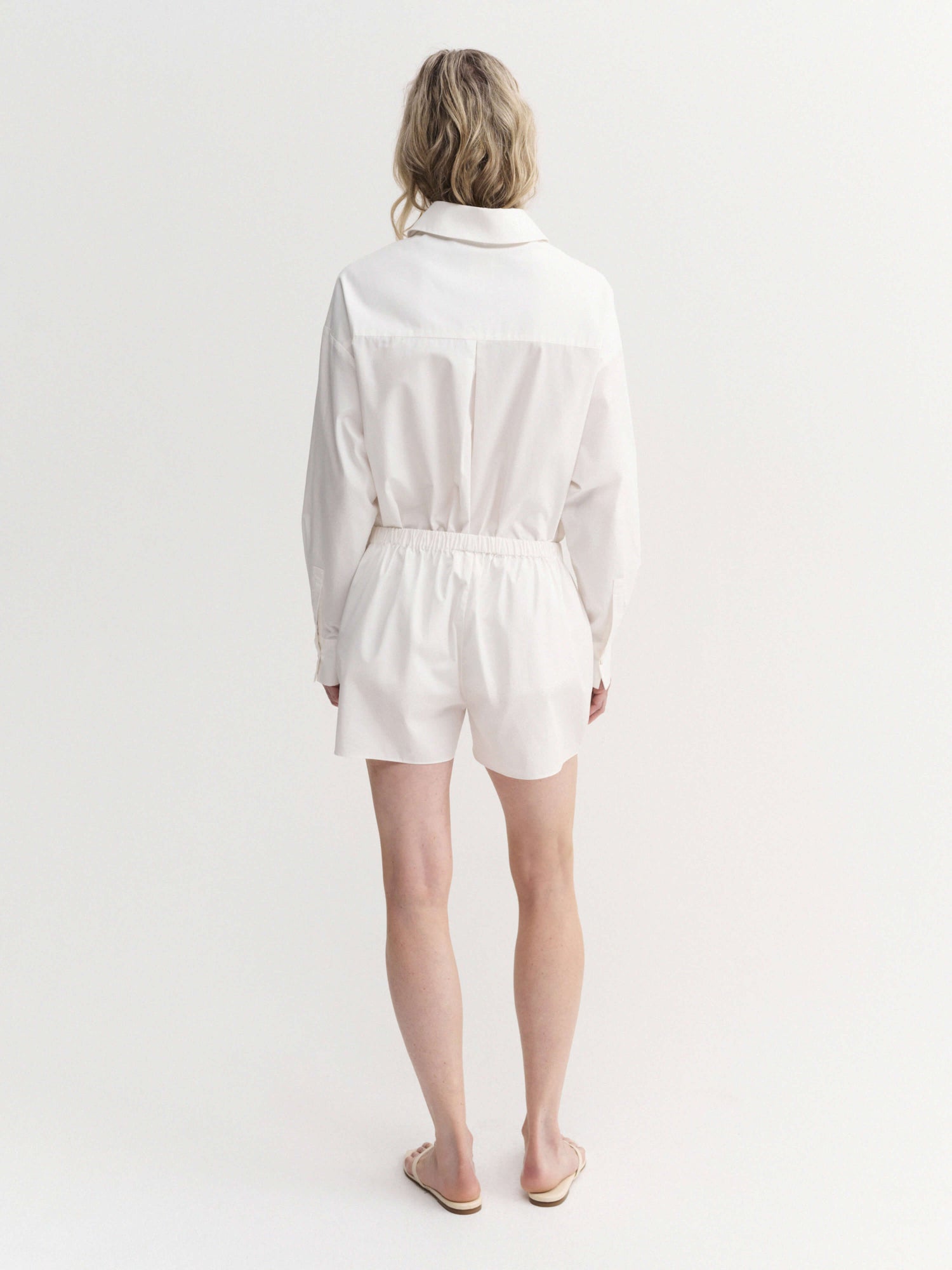 Blay Poplin Shorts, white