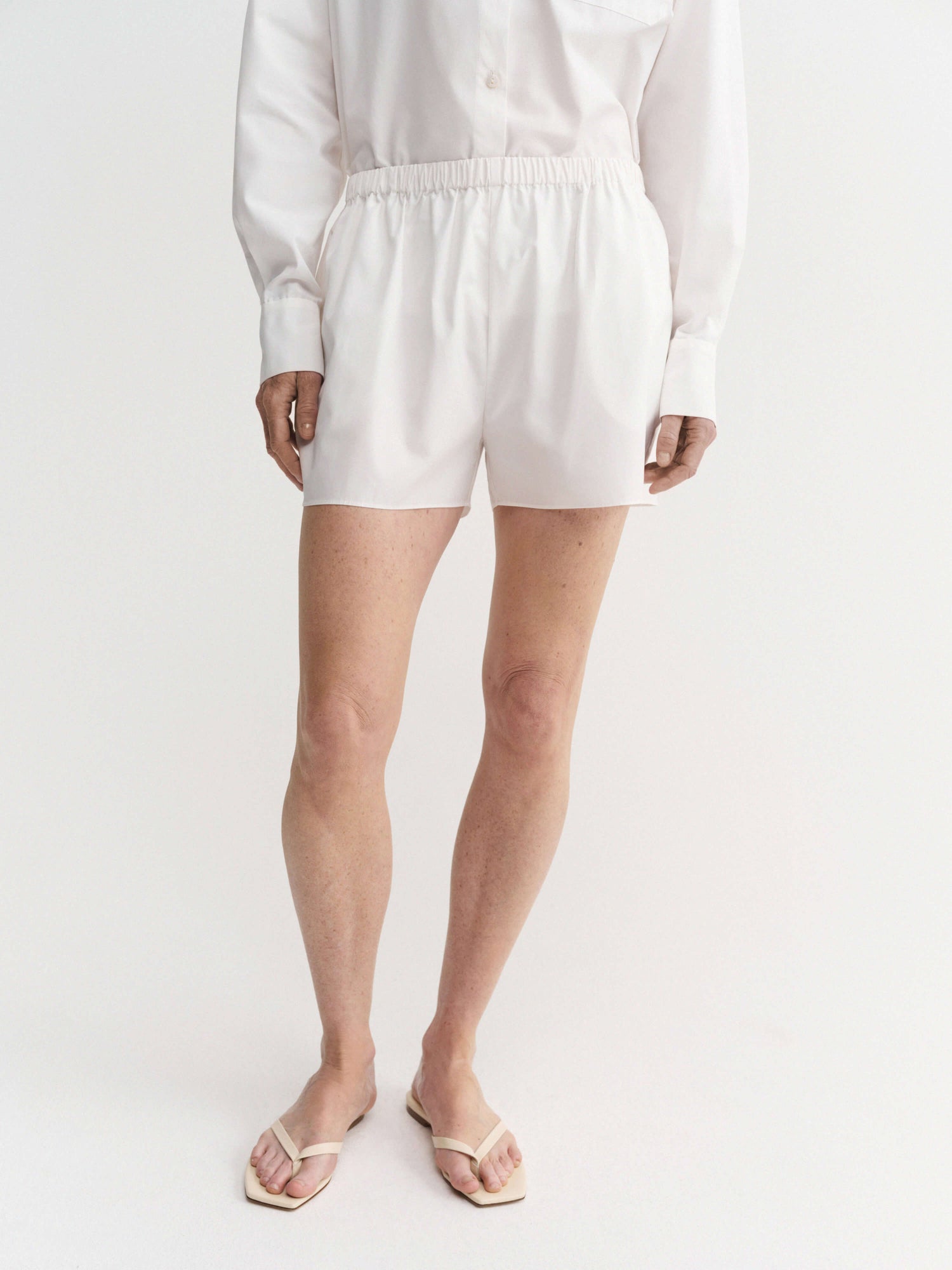 Blay Poplin Shorts, white