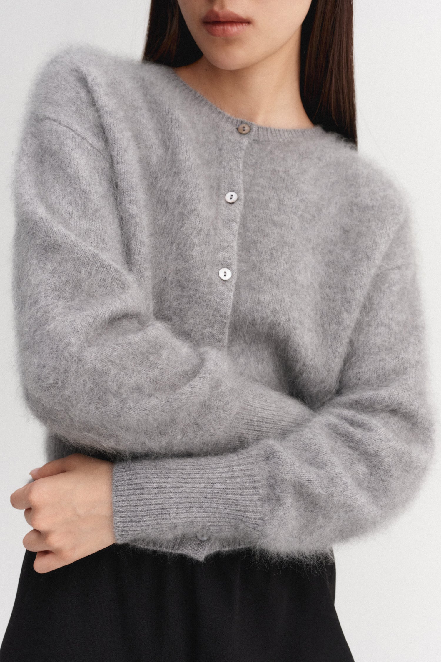 Coco Brushed Cardigan, grey