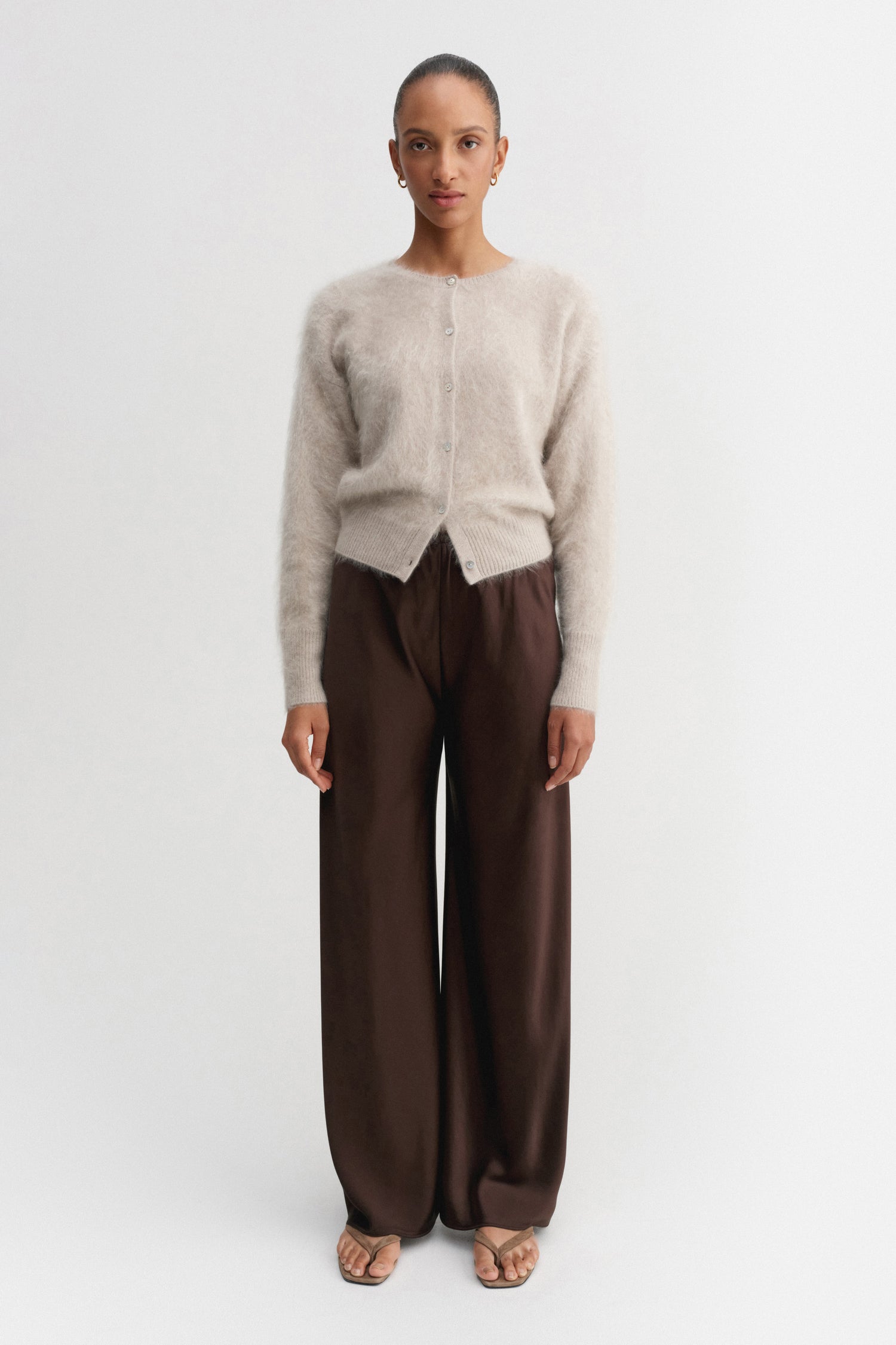 Coco Brushed Cardigan, taupe