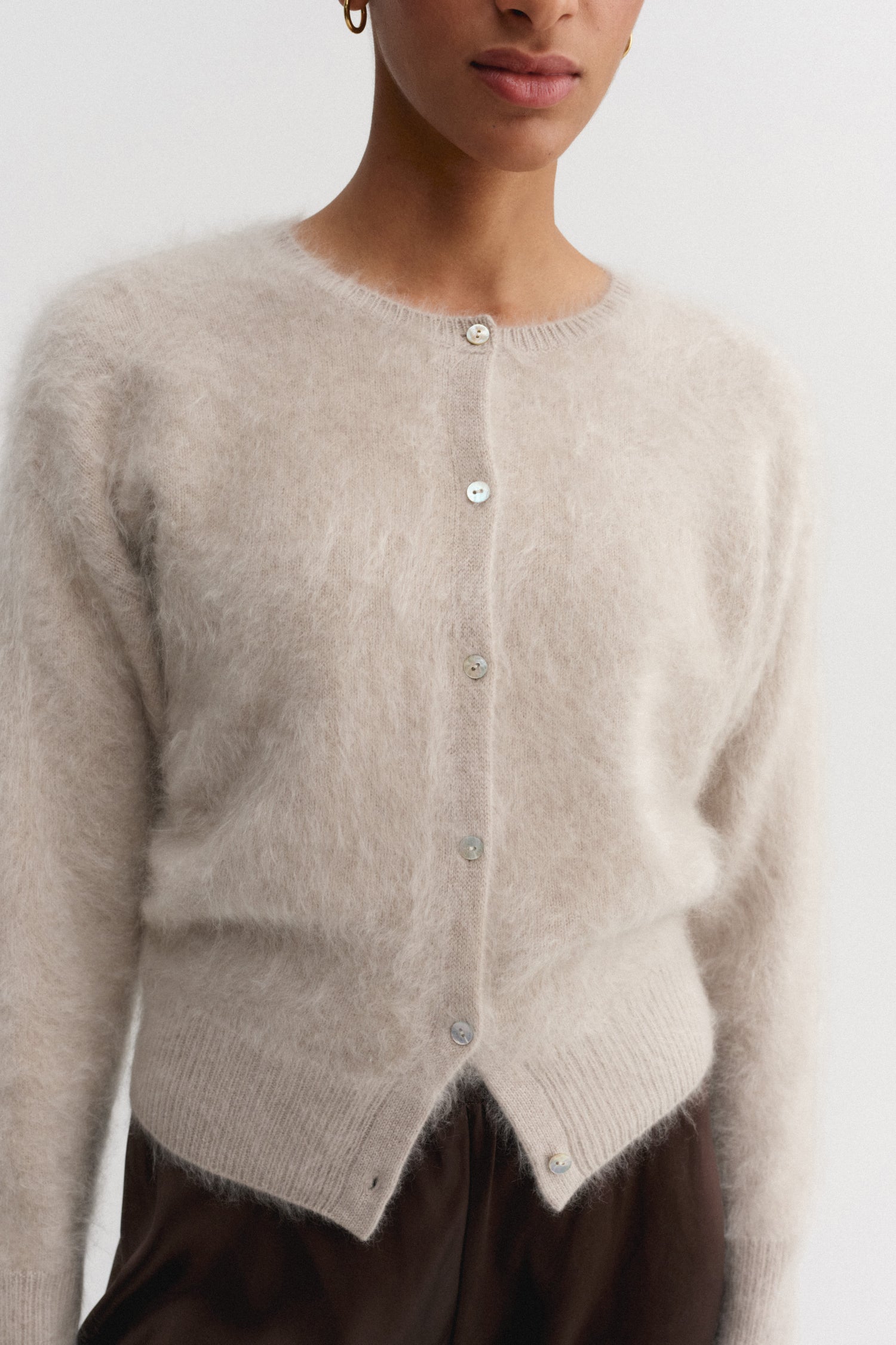 Coco Brushed Cardigan, taupe