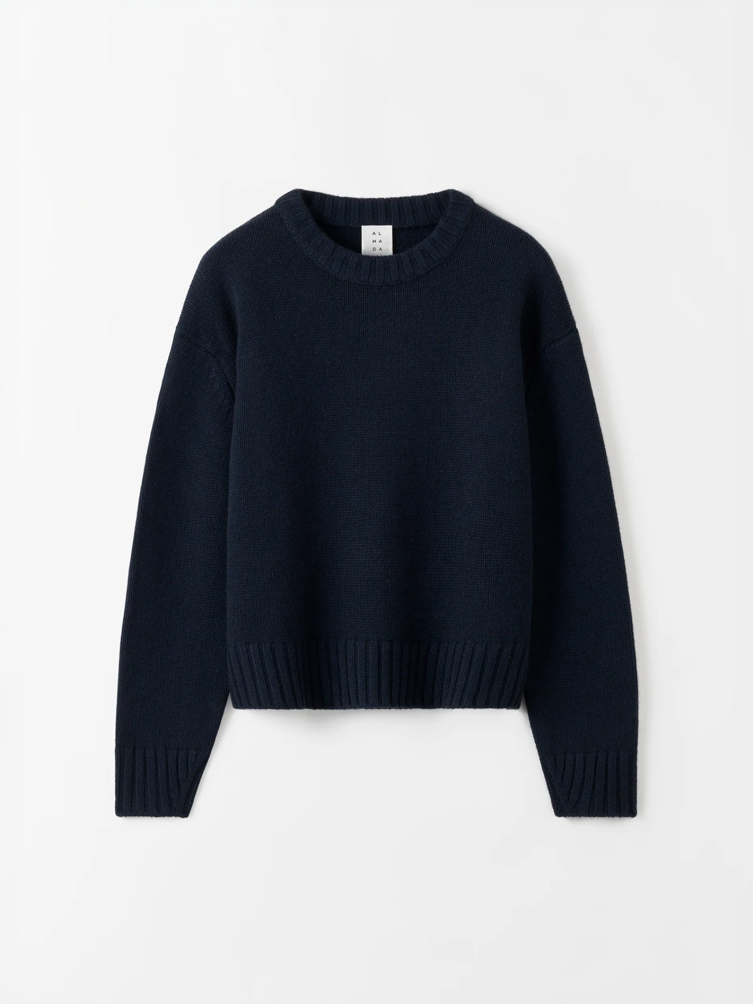 Pull col roulé cru, navy