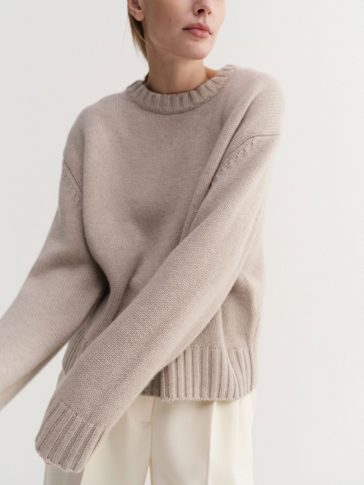 Cru Crewneck Sweater, taupe