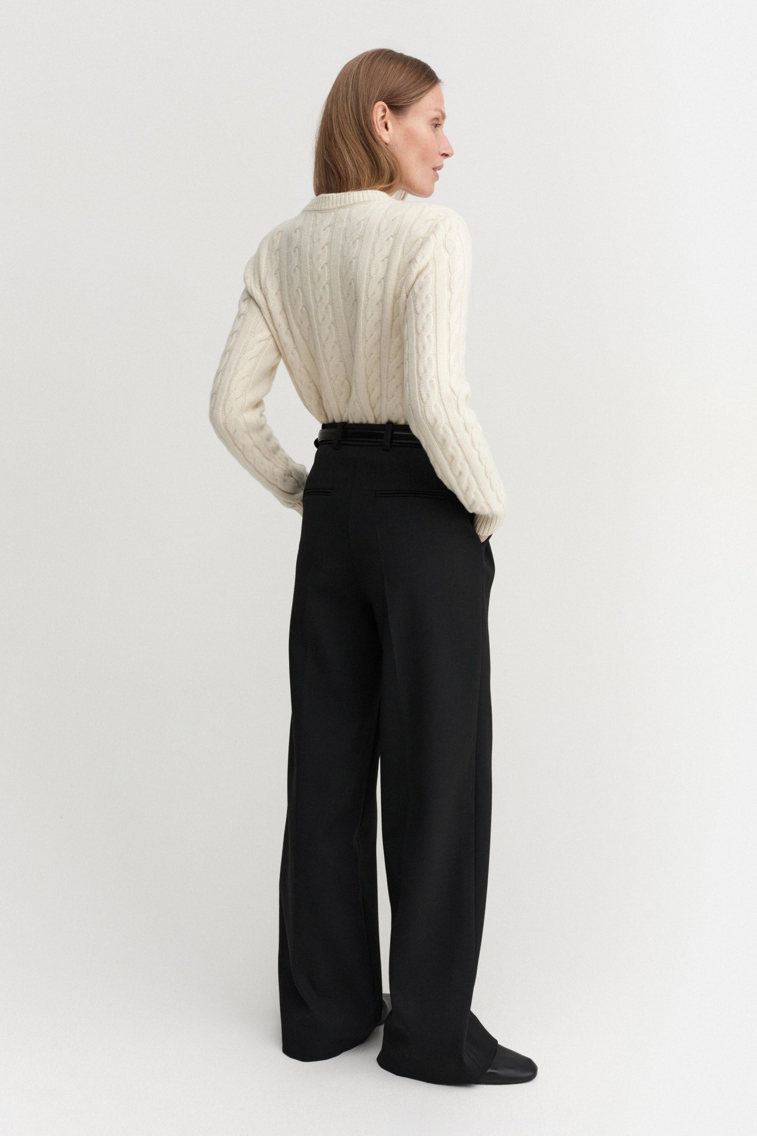 Dagny Cable Knit Sweater, cream
