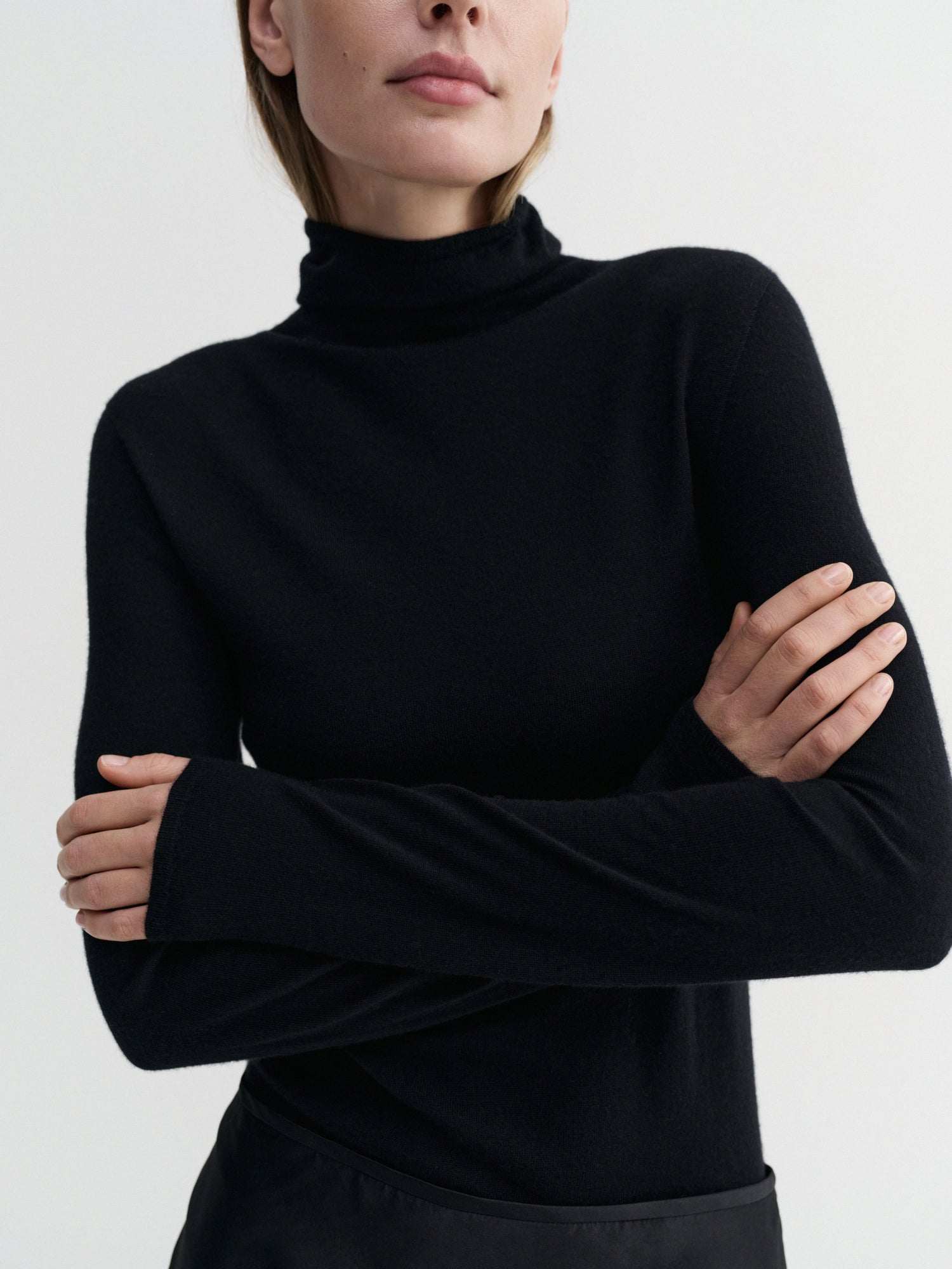 Farra Turtleneck Top, black
