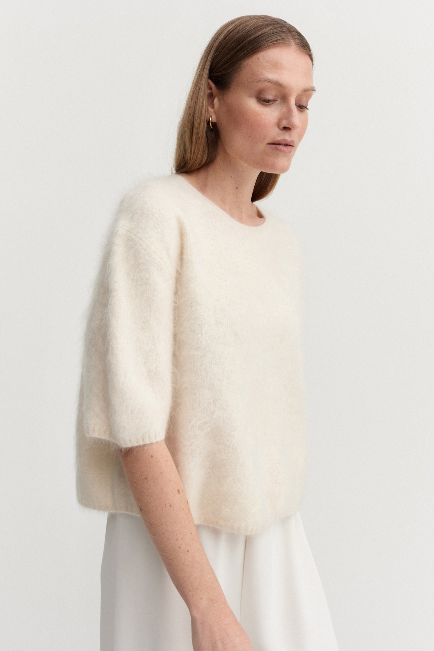 Fei Gebürstetes T-Shirt, creme