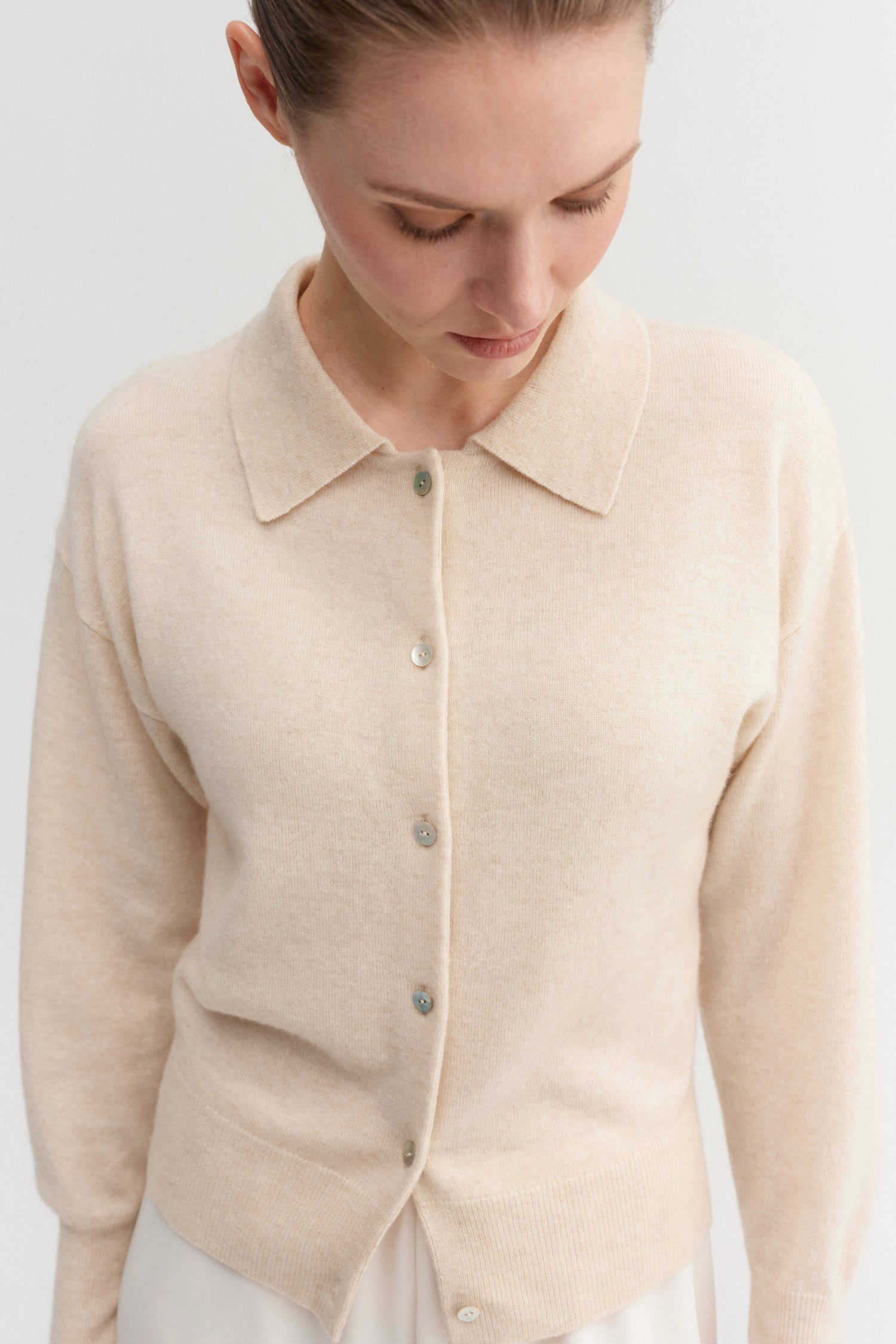 Fern collar cardigan, vanilla