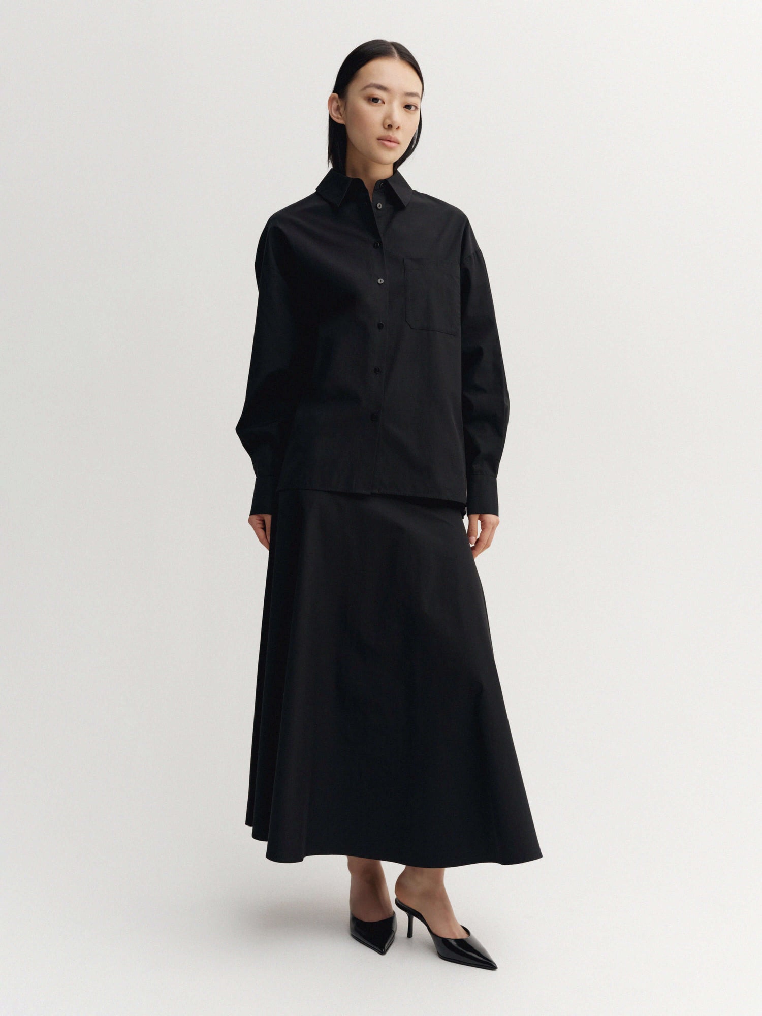Finn Poplin Shirt, black