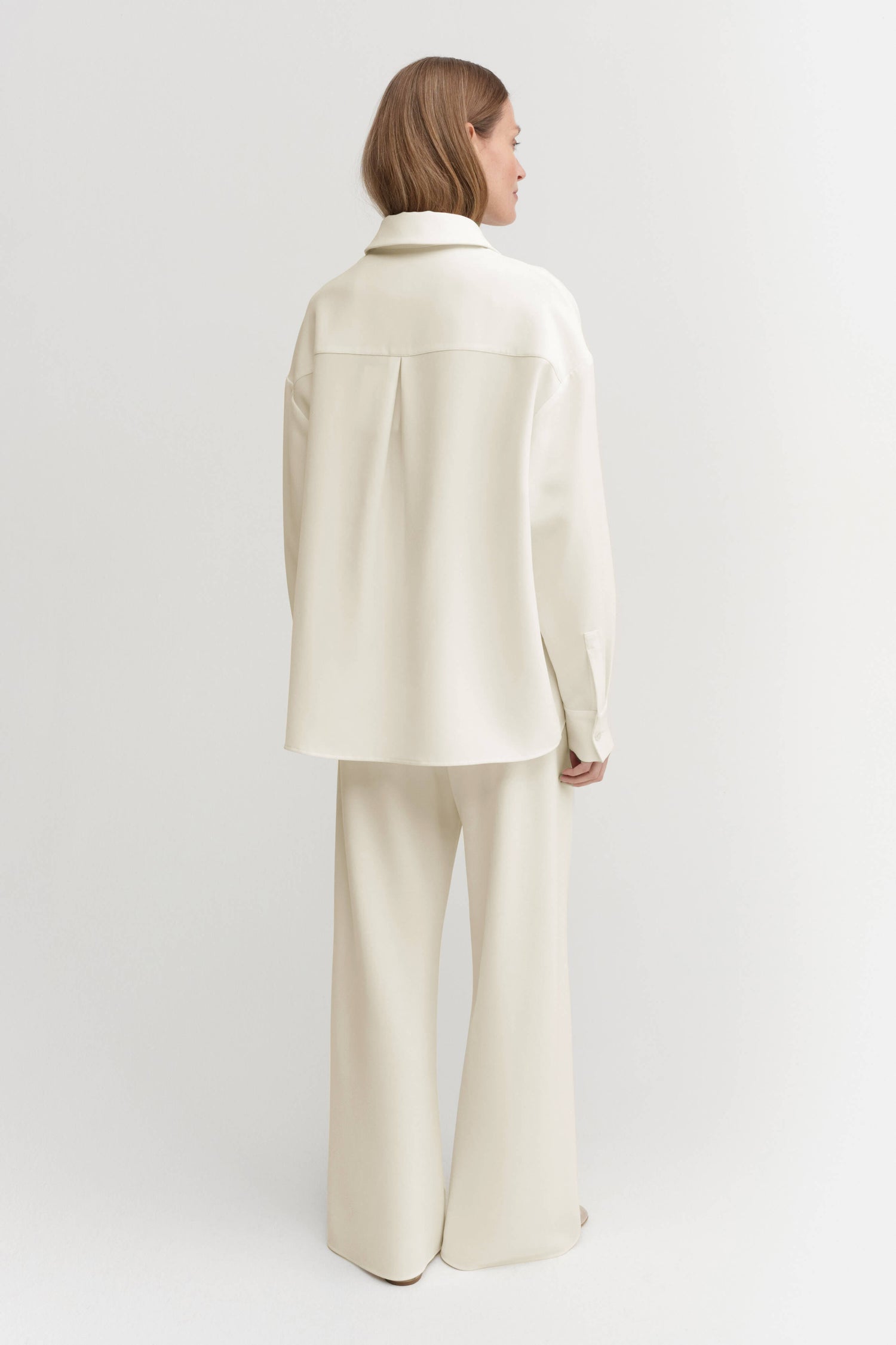 Chemise Finn en crêpe, crème