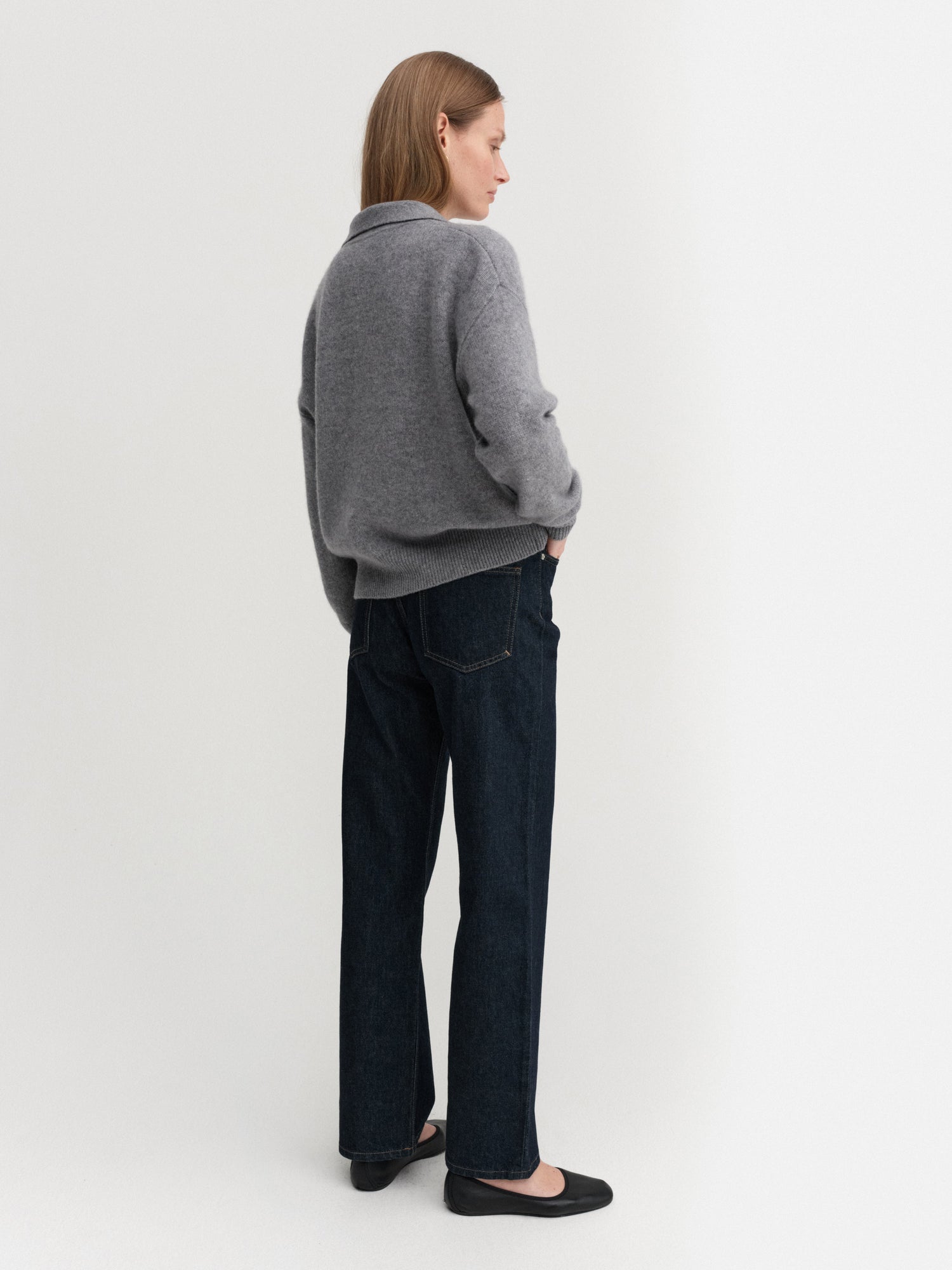 Kaia Collar Sweater, grey