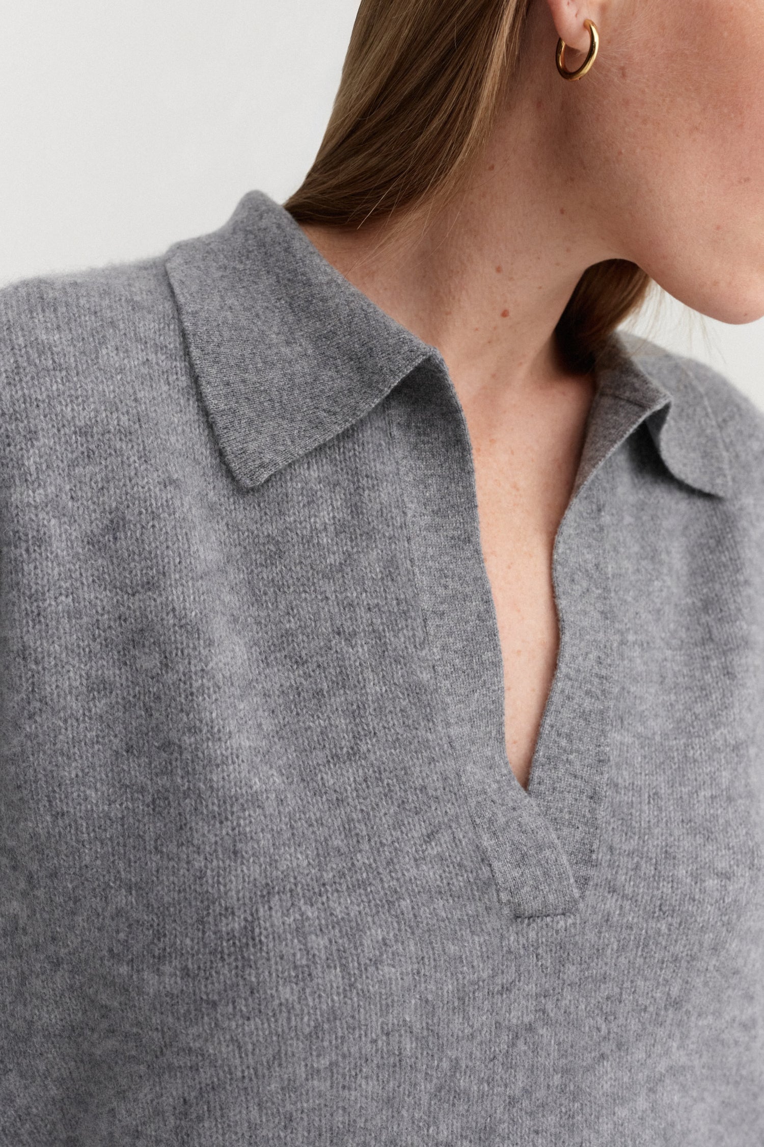 Kaia Collar Sweater, grey