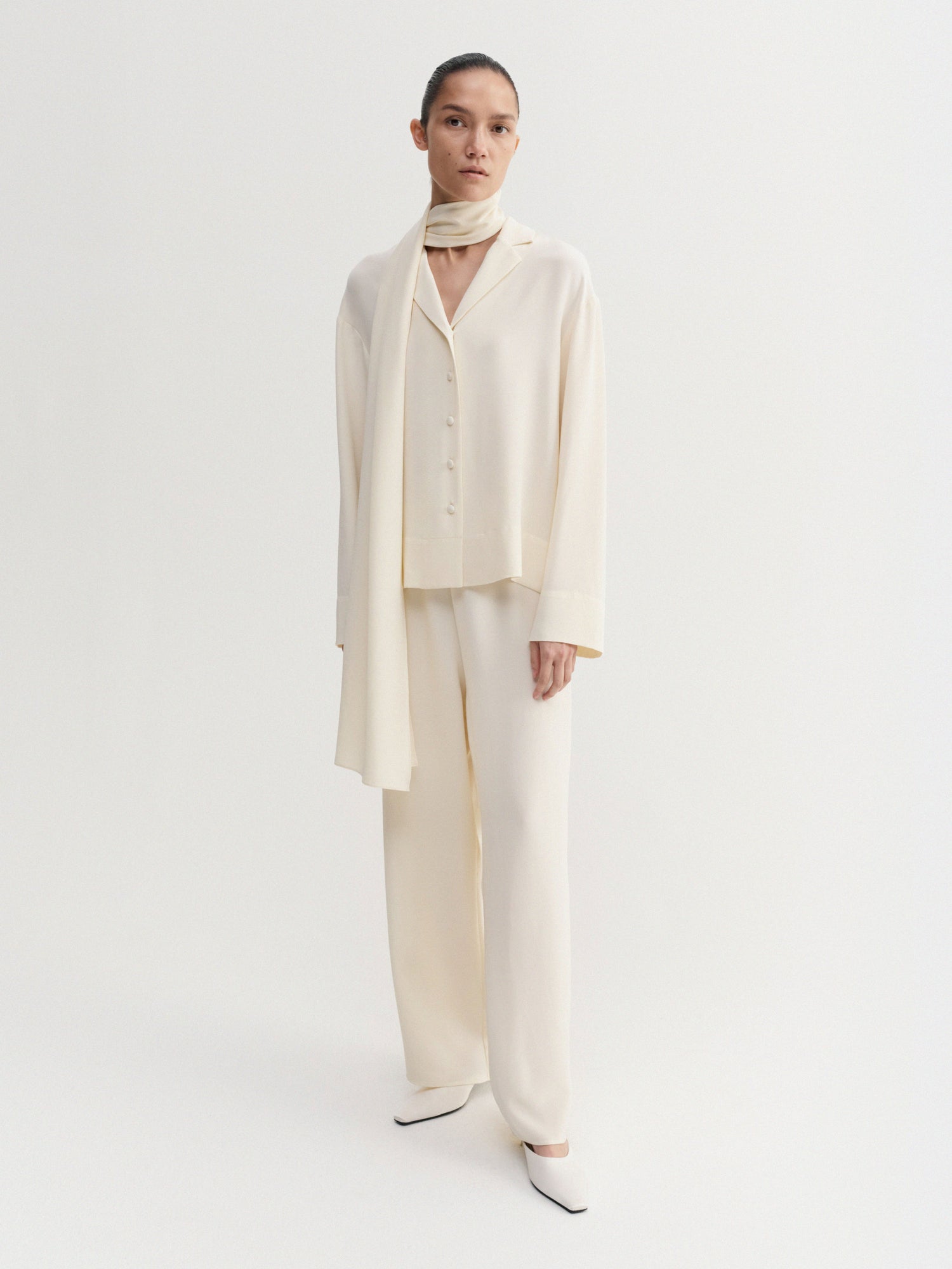 Leia Silk Shirt, vanilla