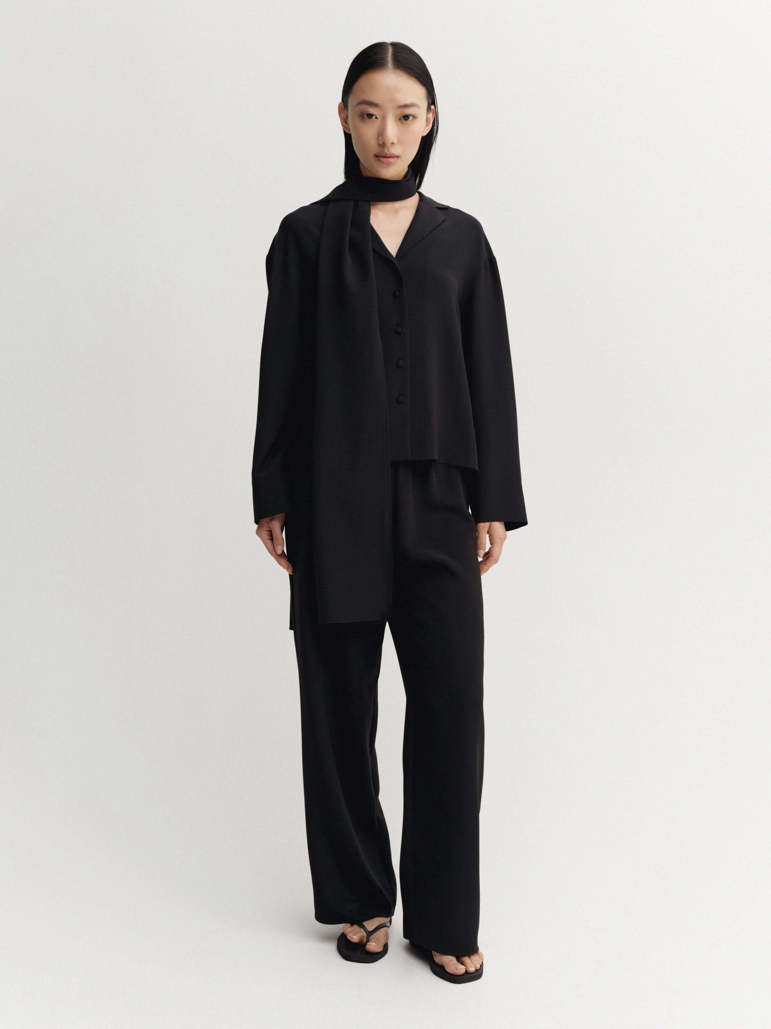 Leia Silk Shirt, black