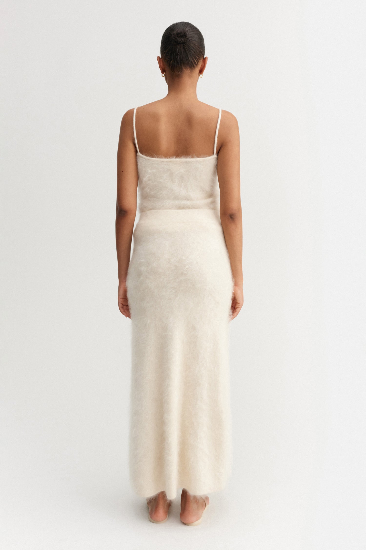 Umi Brushed Cashmere Skirt, cream