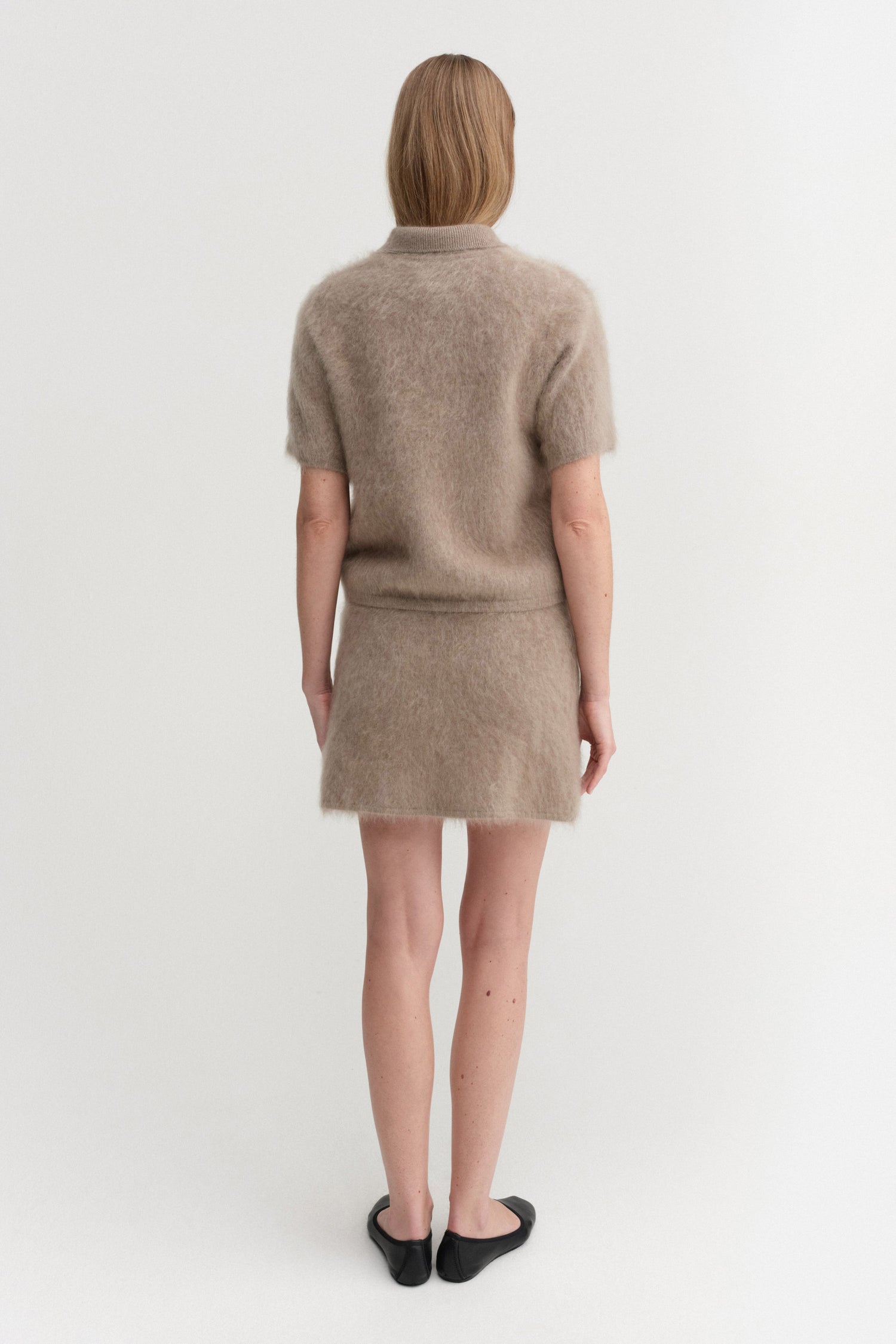 Maika Brushed Collar T-shirt, nougat