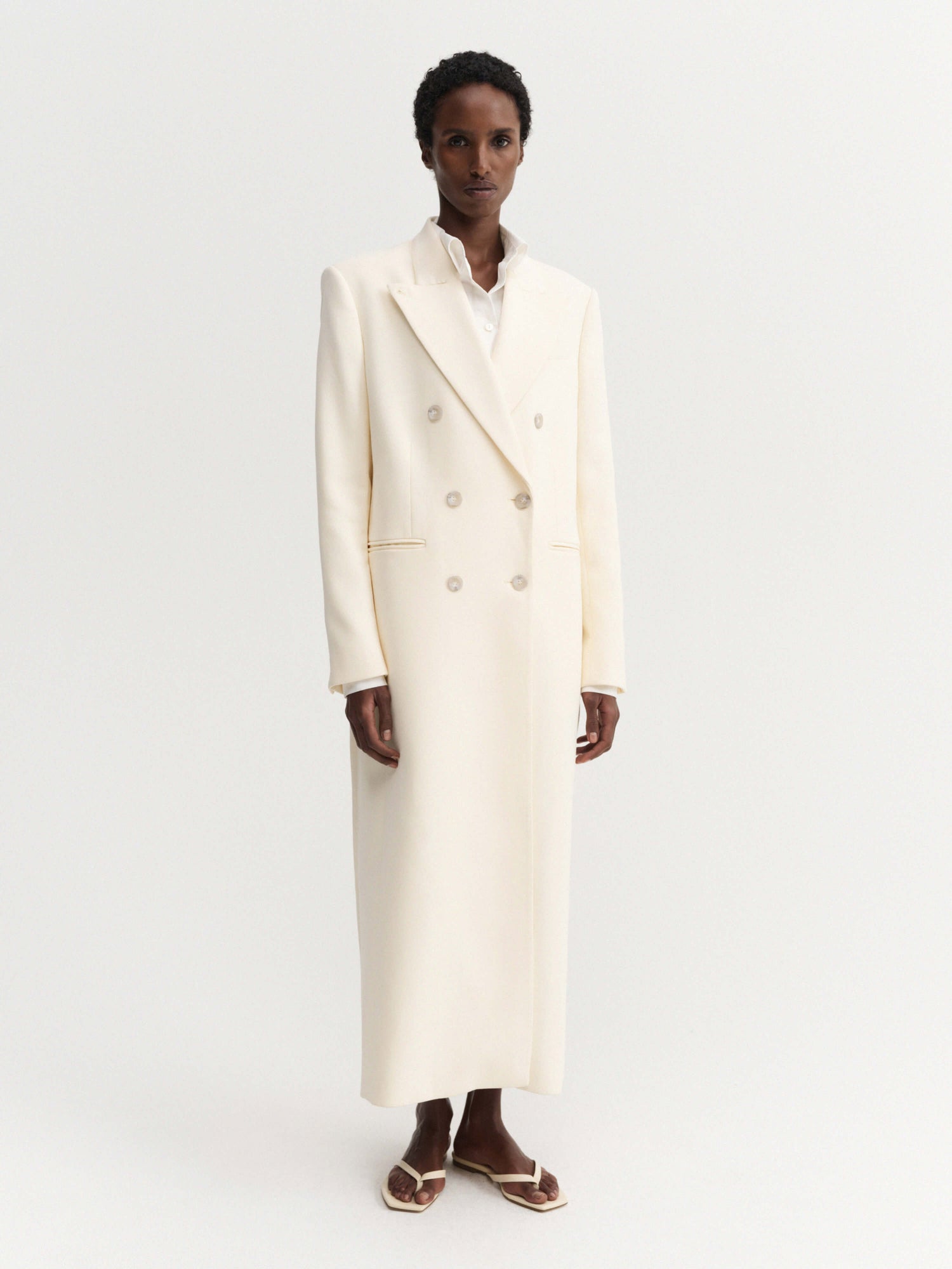 Margot Long Tailored Blazer, cream