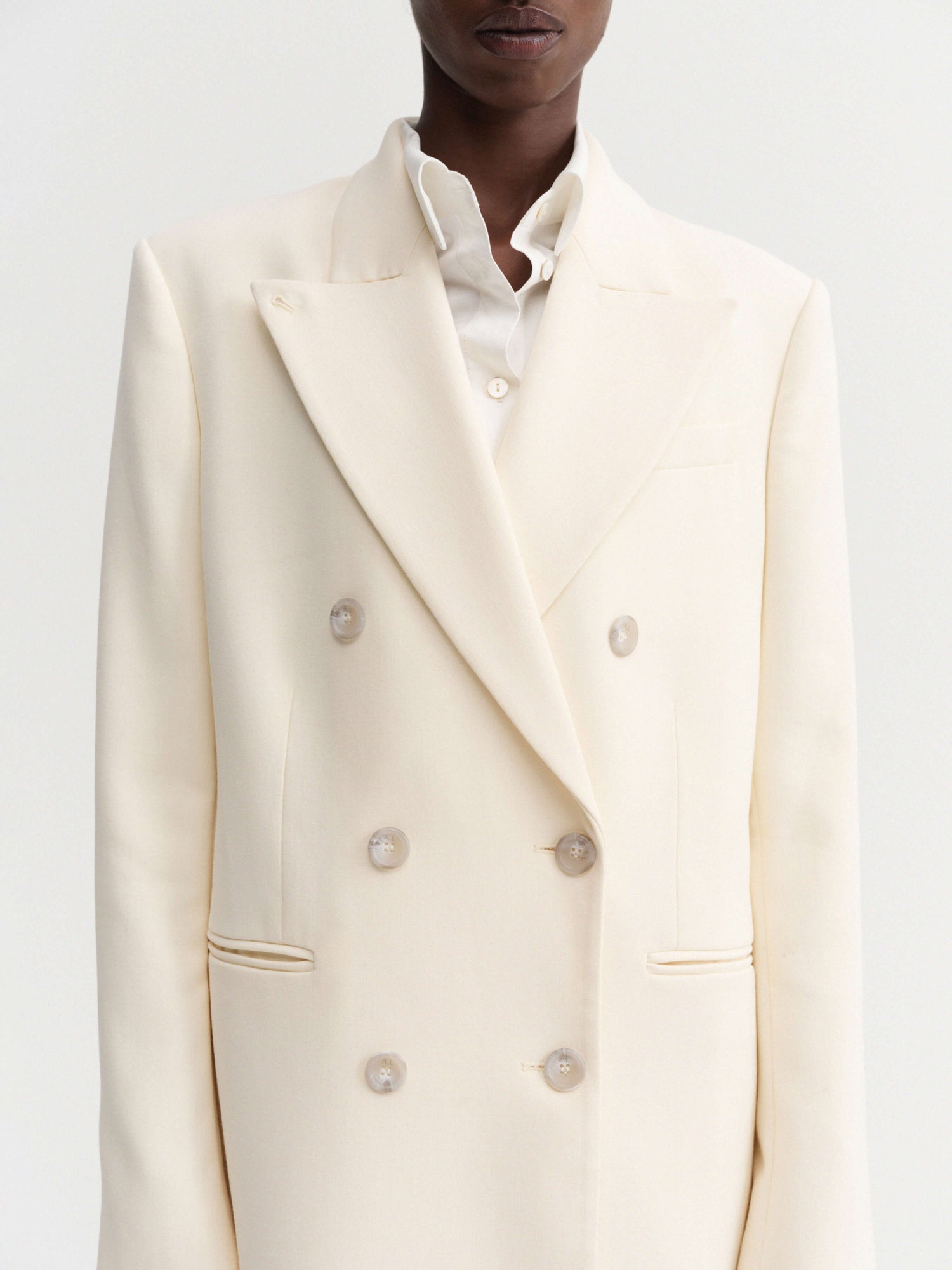 Margot Long Tailored Blazer, cream