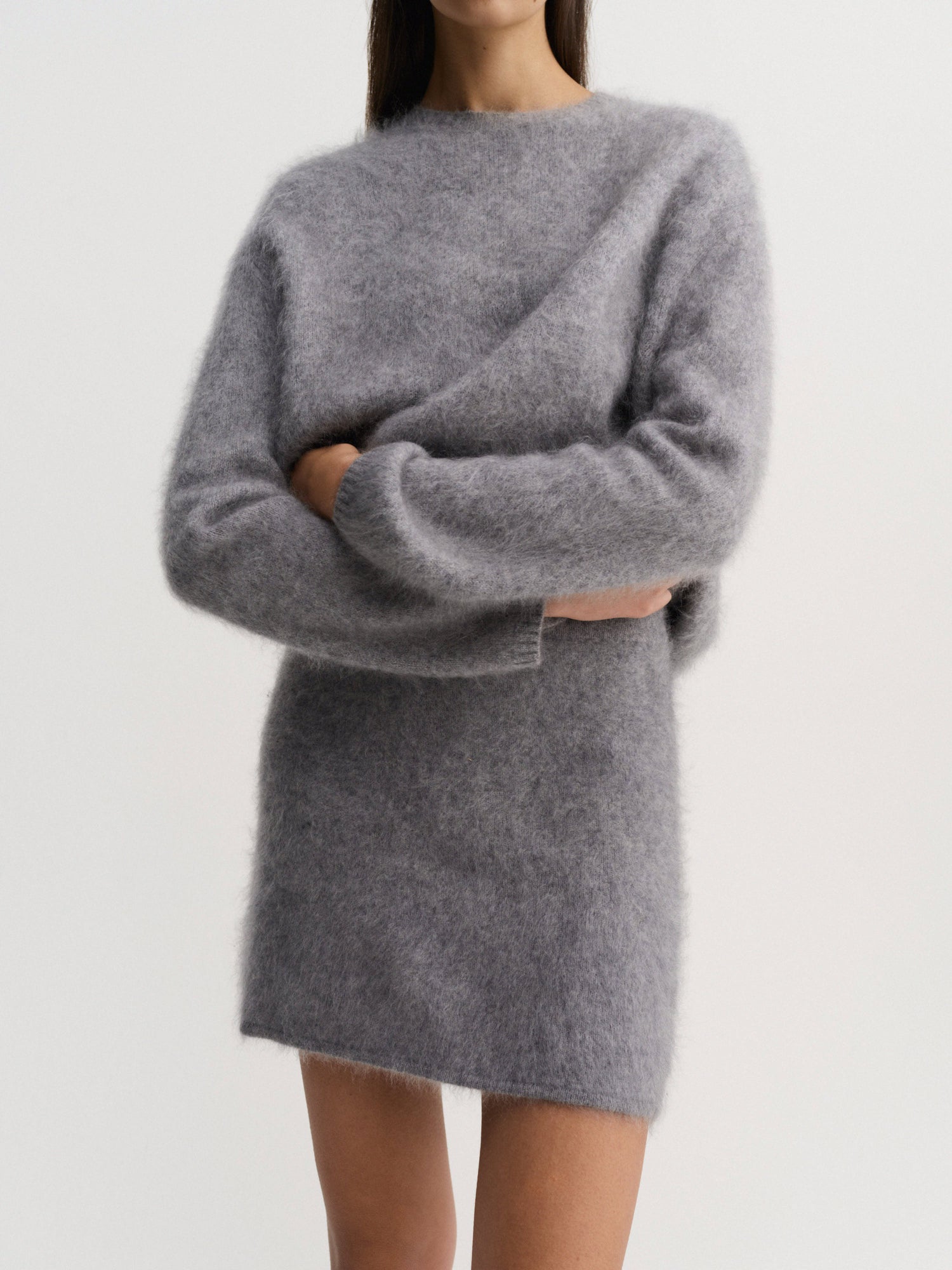 Mimi Brushed Skirt, grey