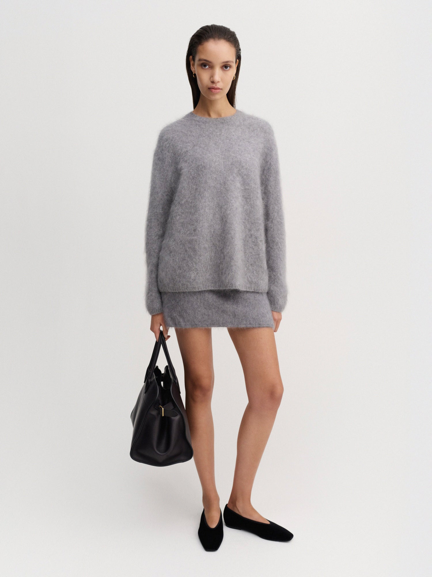 Mimi Brushed Skirt, grey