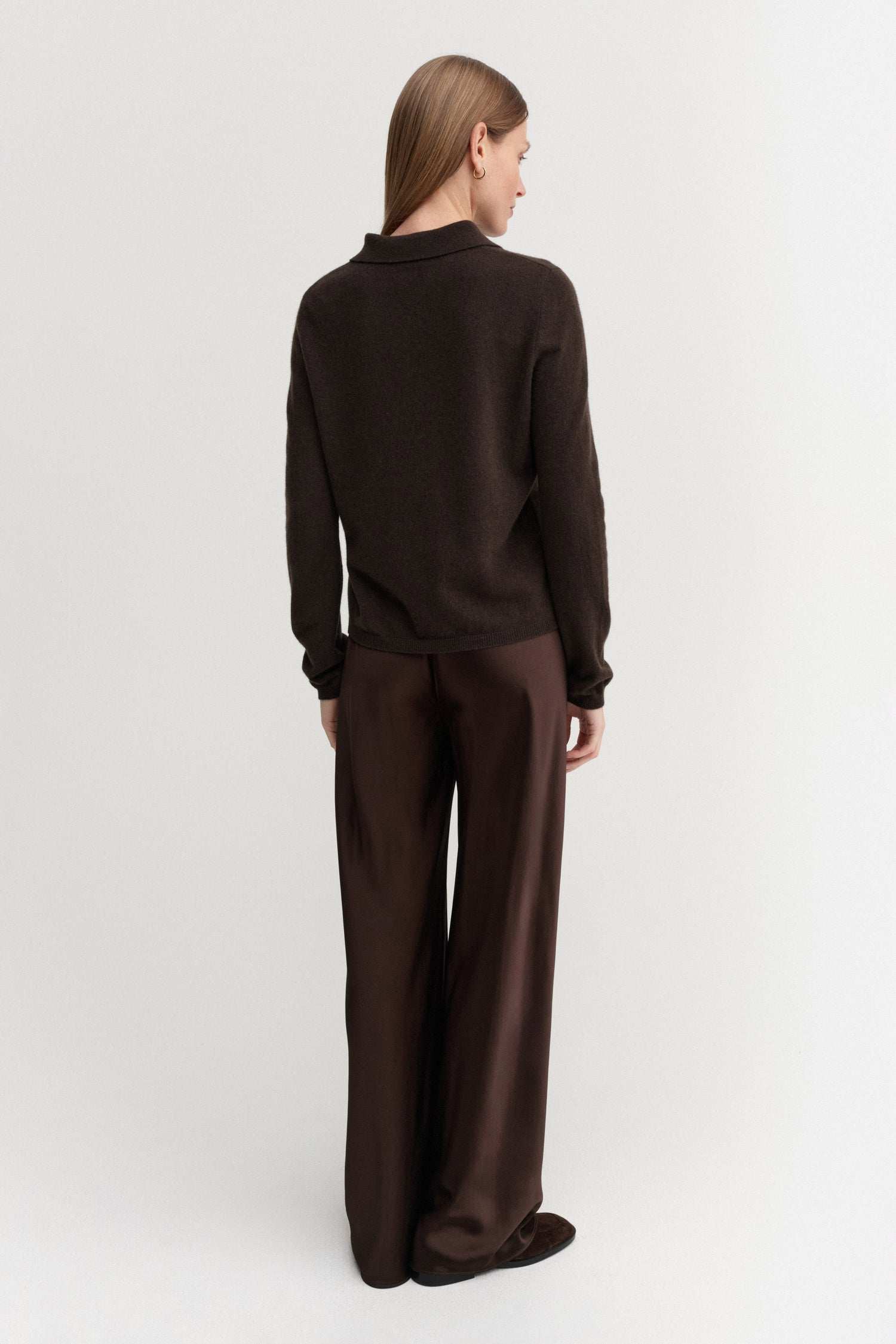 Minou Collar Sweater, chocolate