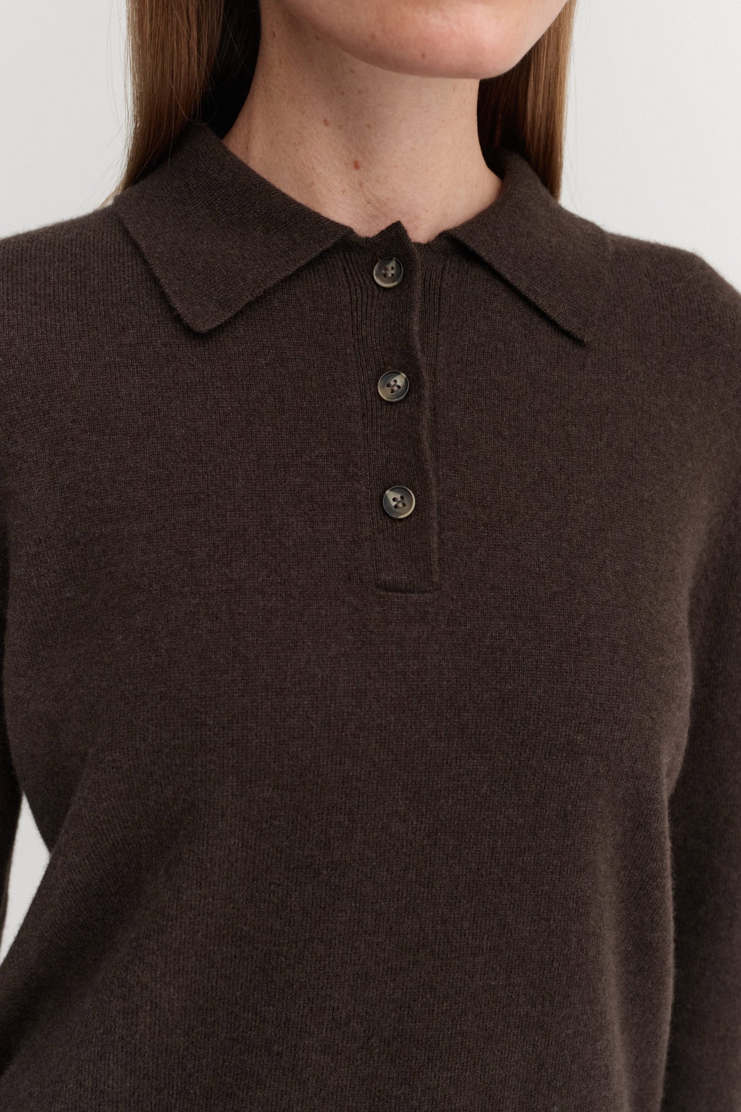 Minou Collar Sweater, chocolate