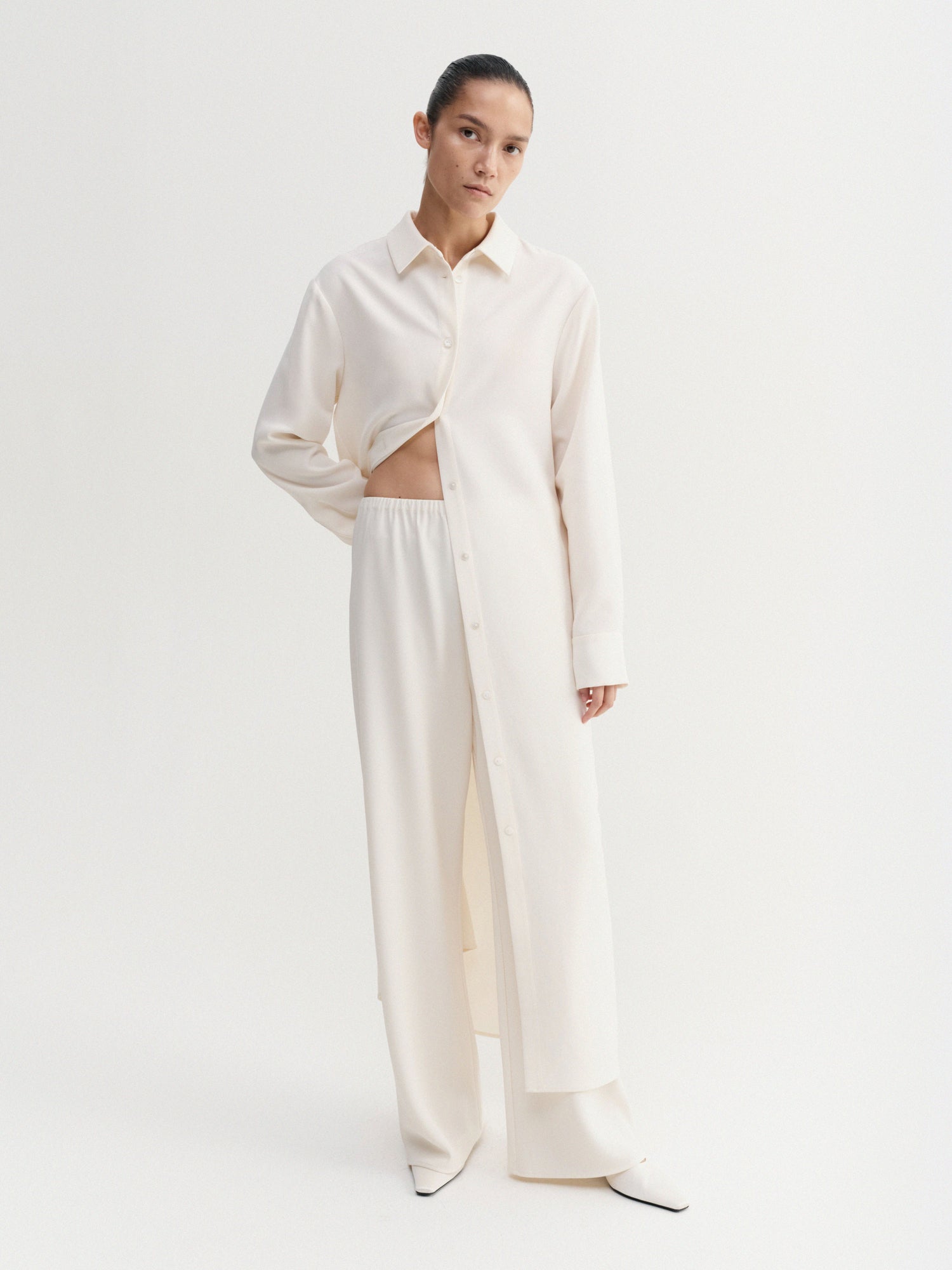 Nile Crepe Dress, cream