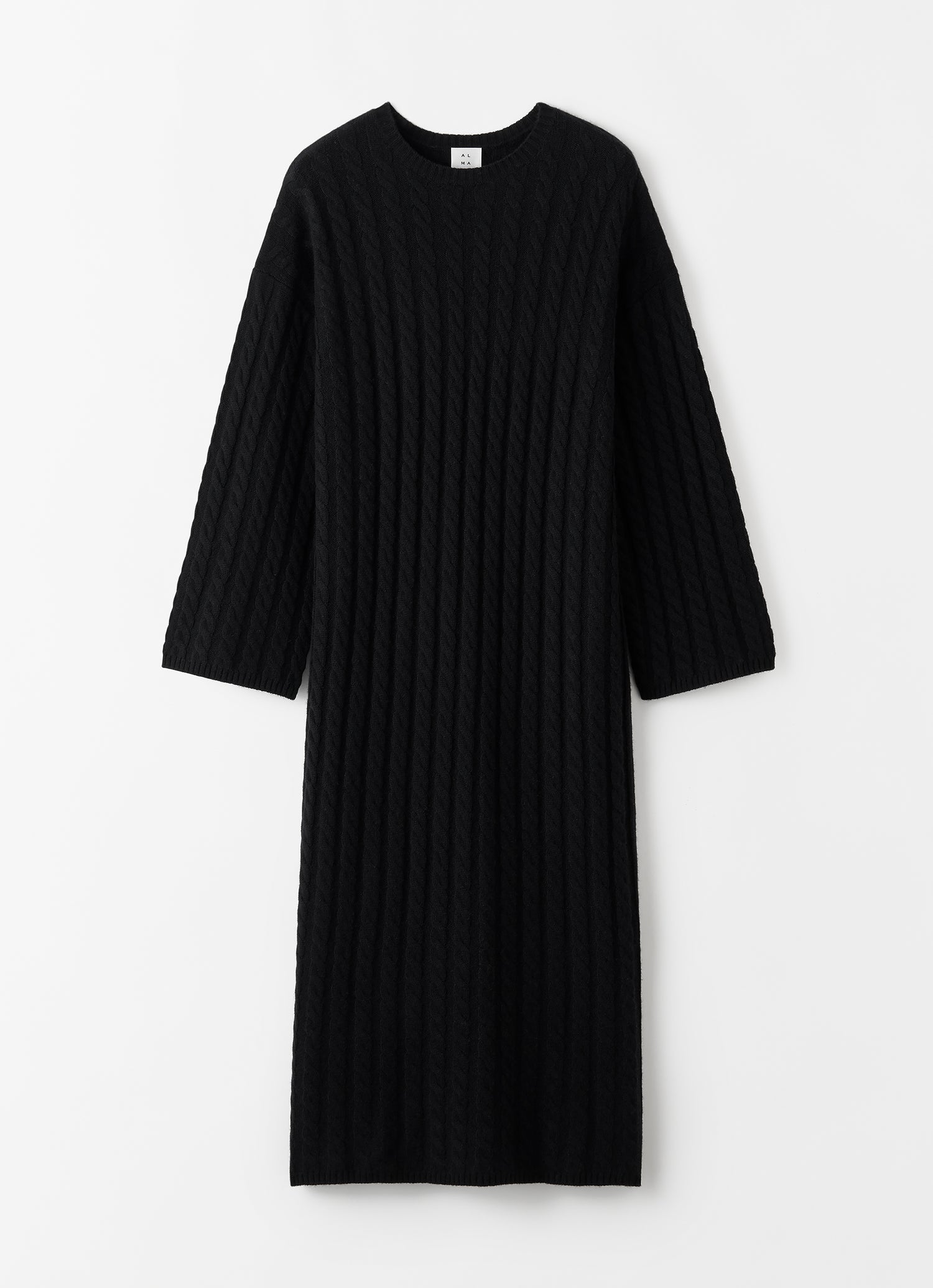 Noma Kabelstrickkleid, schwarz