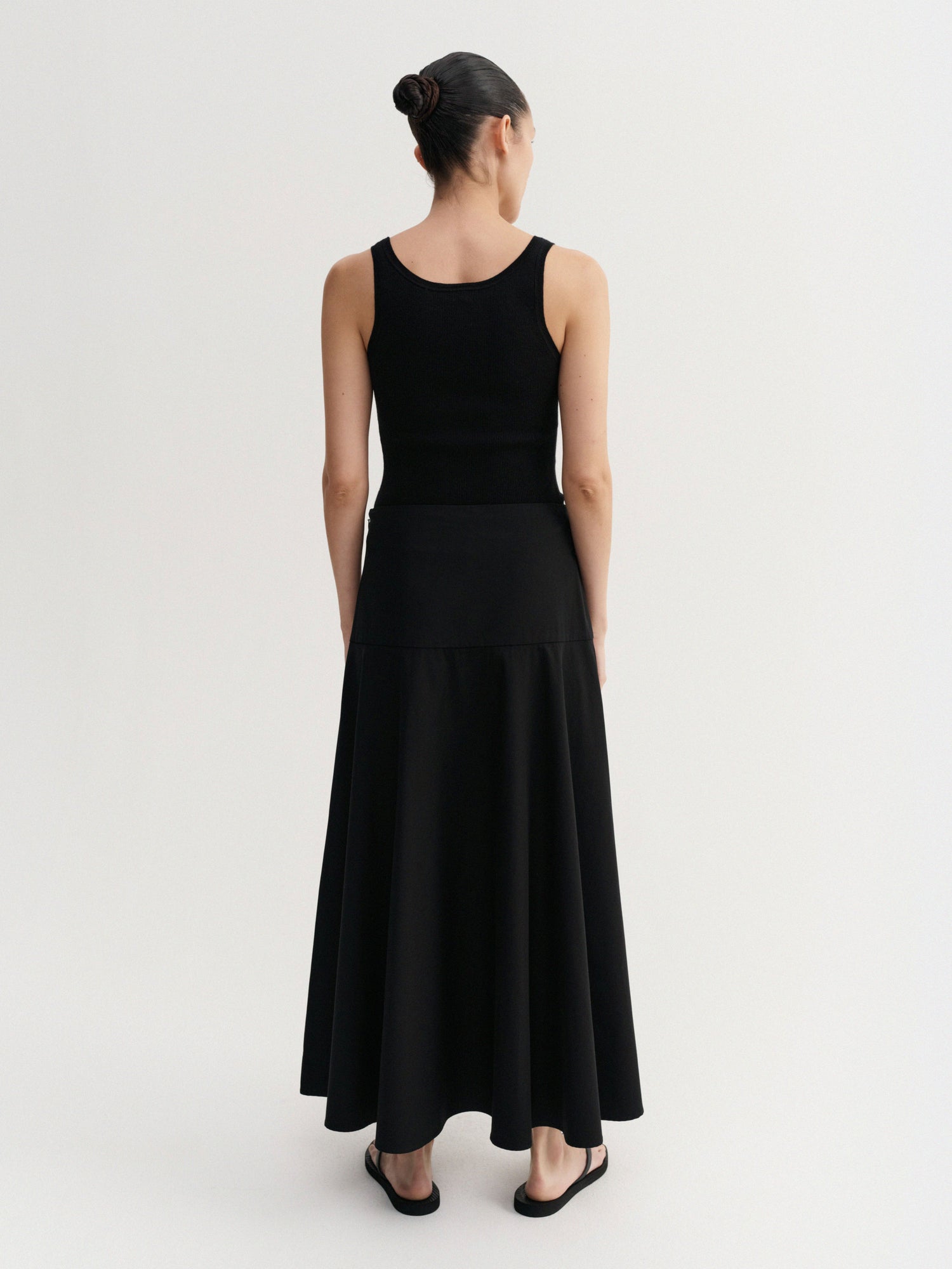 Ona Poplin Skirt, black