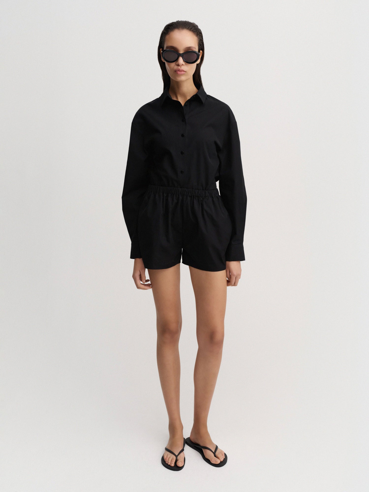 Blay Poplin Shorts, black