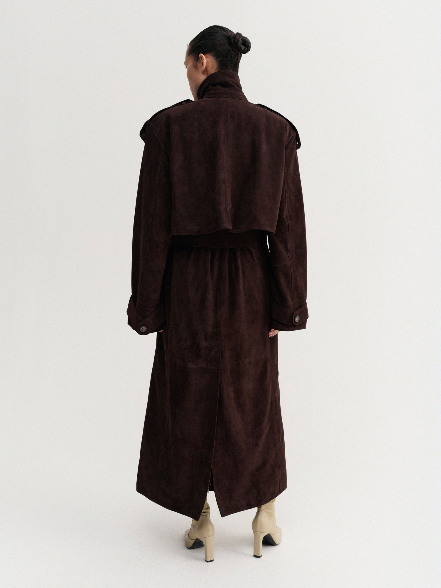 Sienna Suede Coat, chocolate