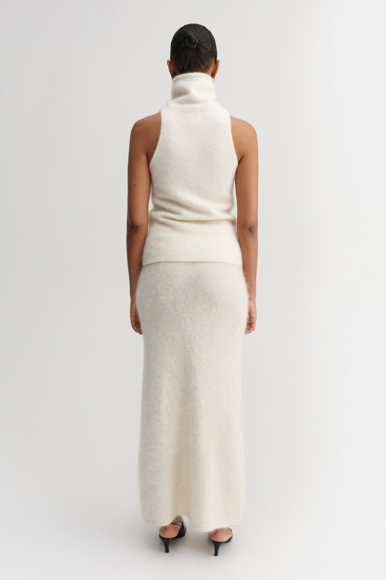 Umi Brushed Cashmere Skirt, cream