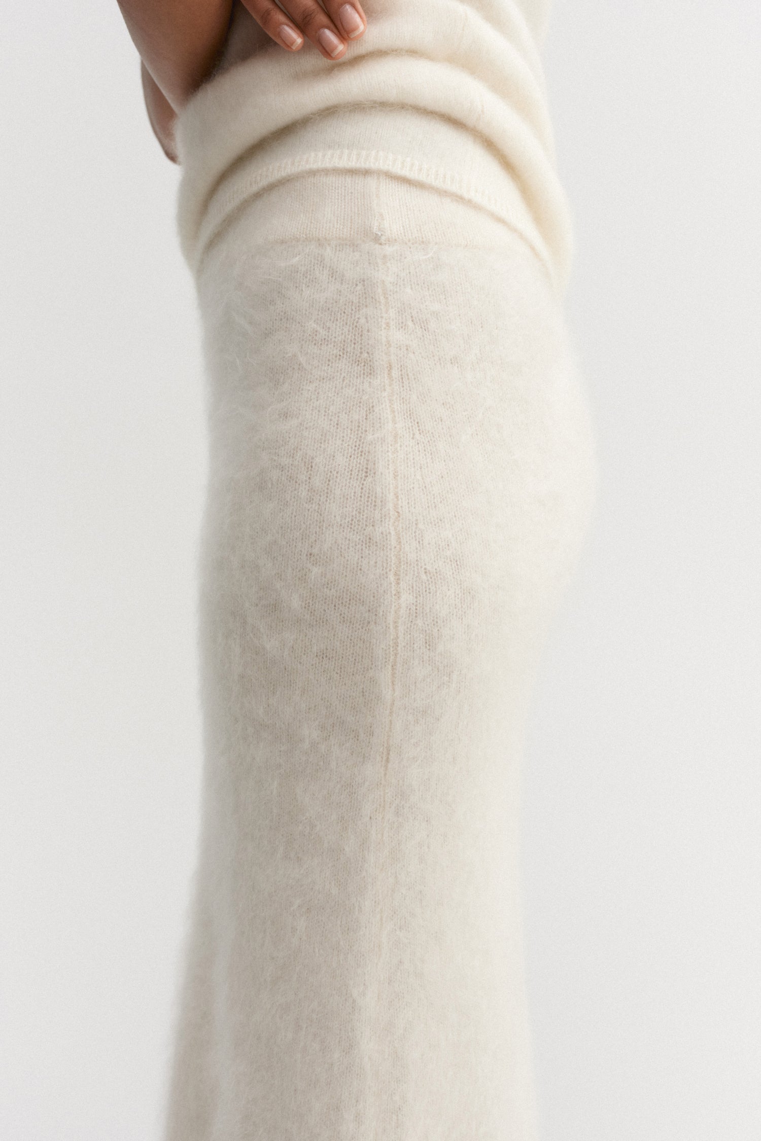 Umi Brushed Cashmere Skirt, cream
