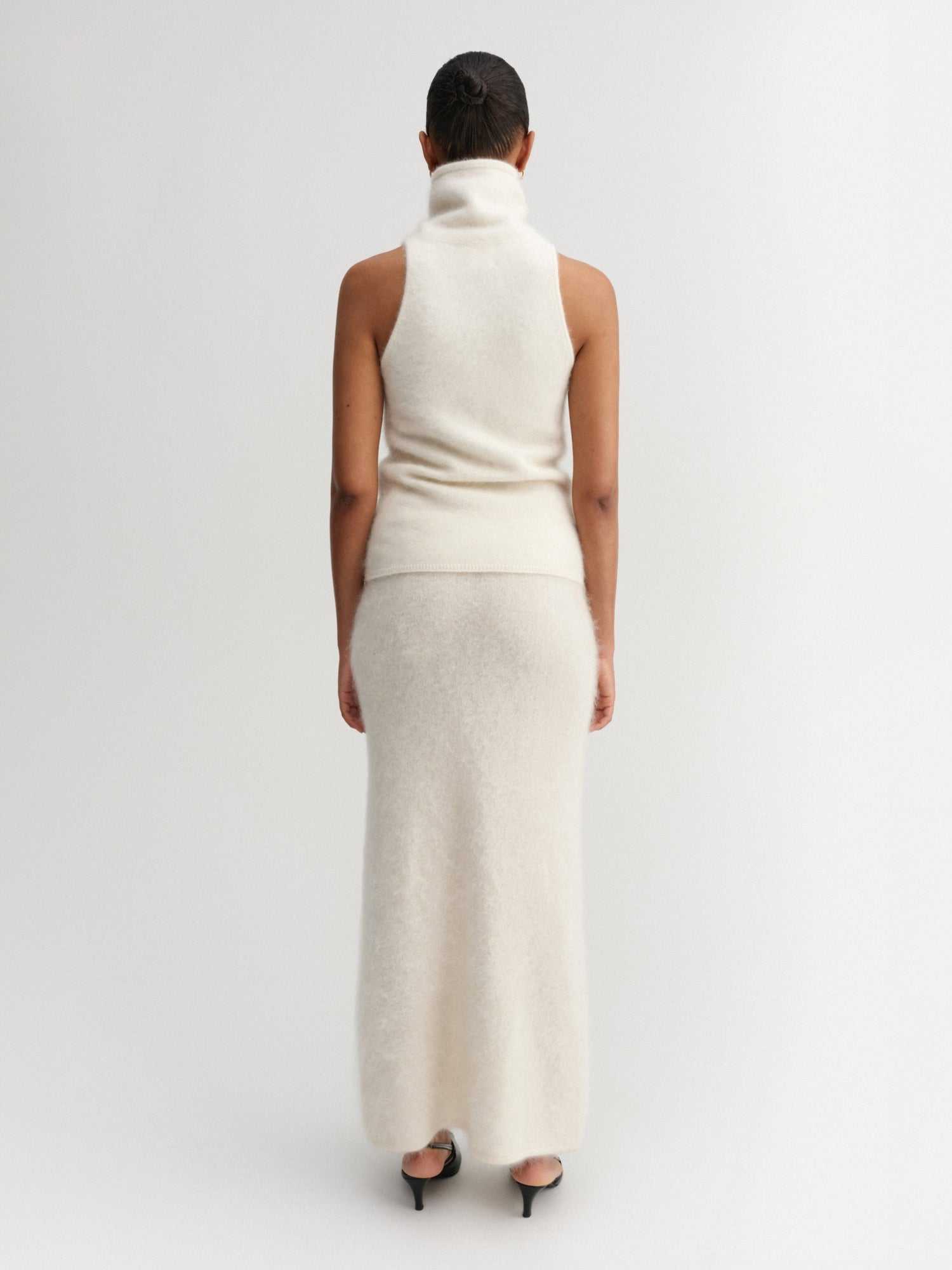 Umi Brushed Cashmere Skirt, cream