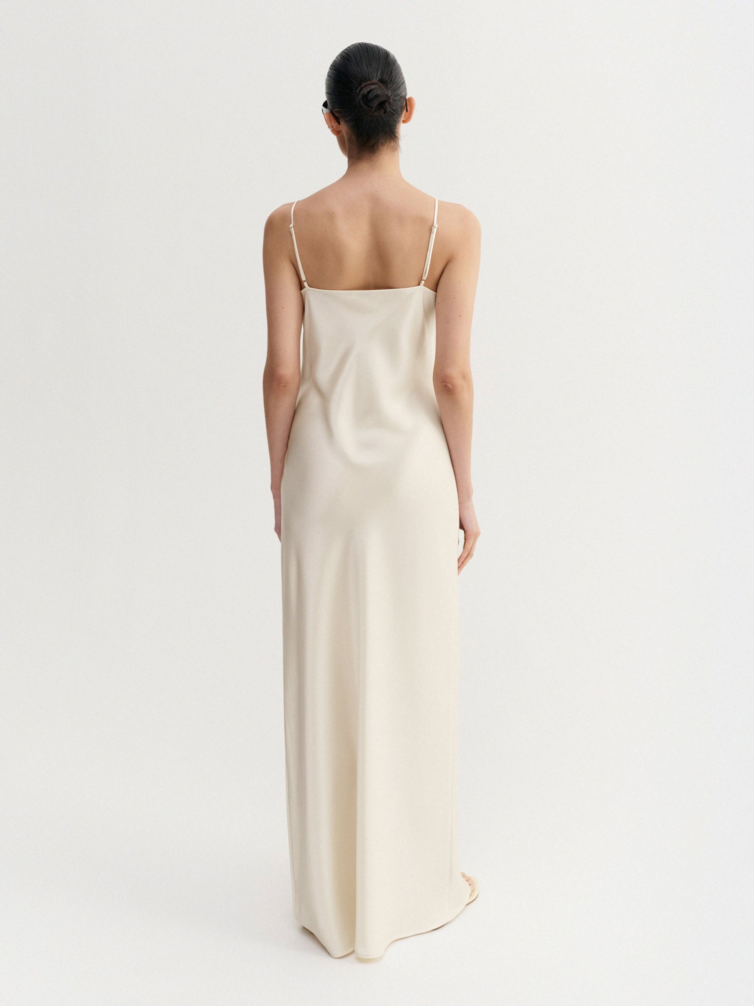Winona Satin Dress, vanilla