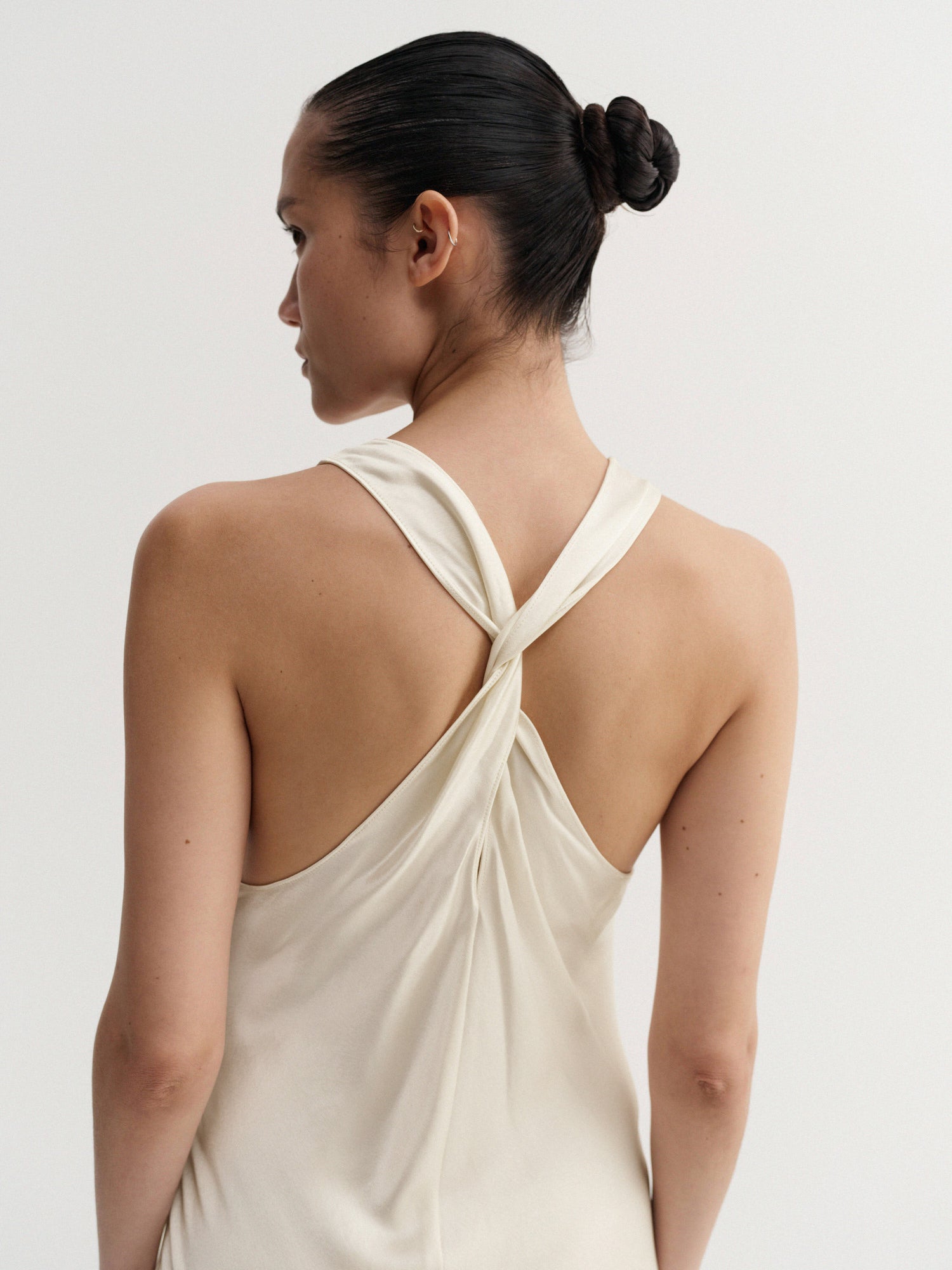 Zila Satin Dress, vanilla