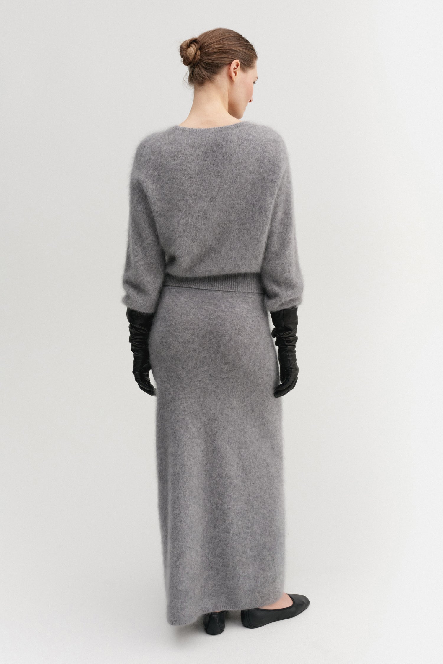 Zoe Brushed Crewneck Sweater, grey