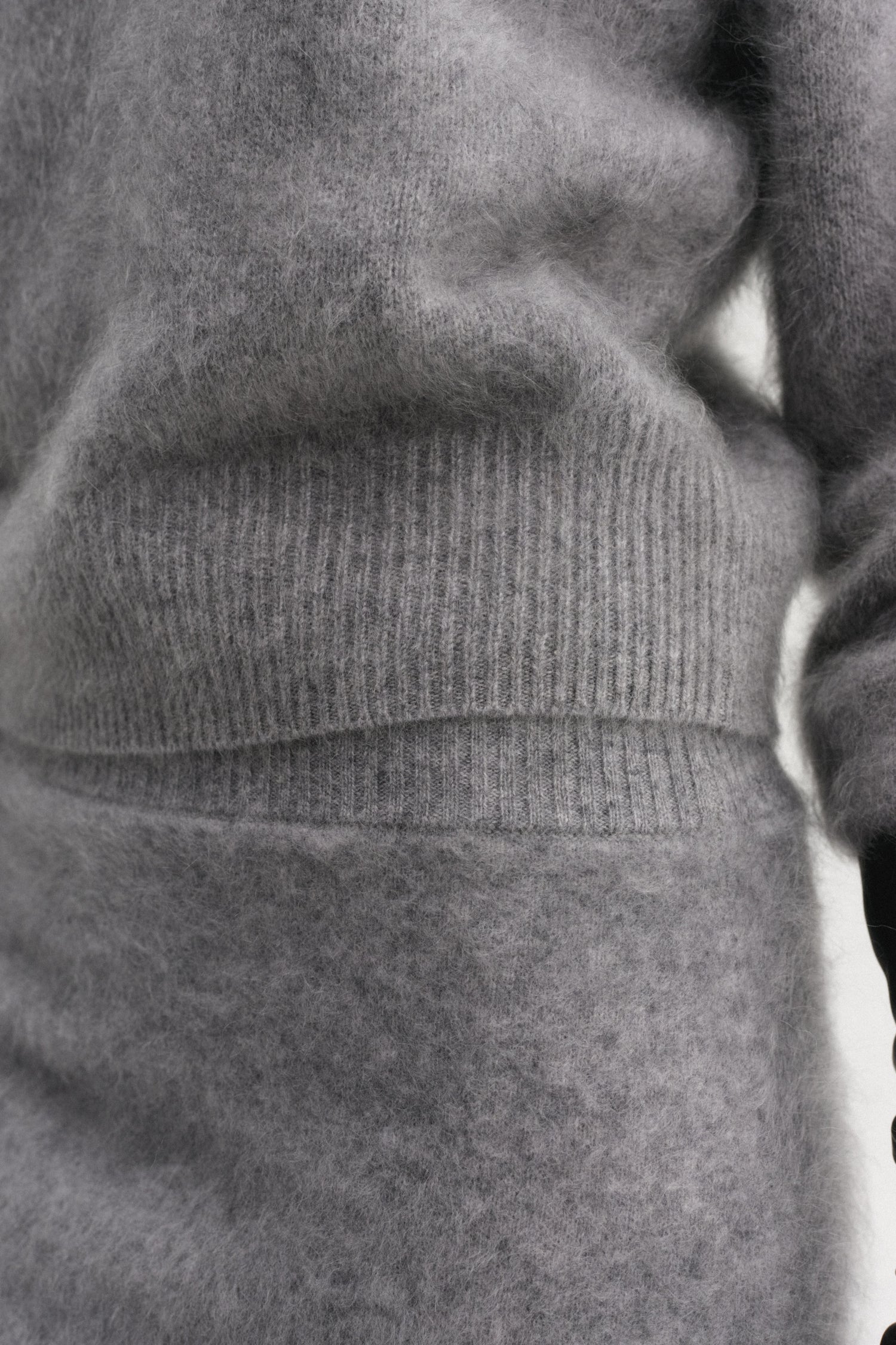 Zoe Brushed Crewneck Sweater, grey