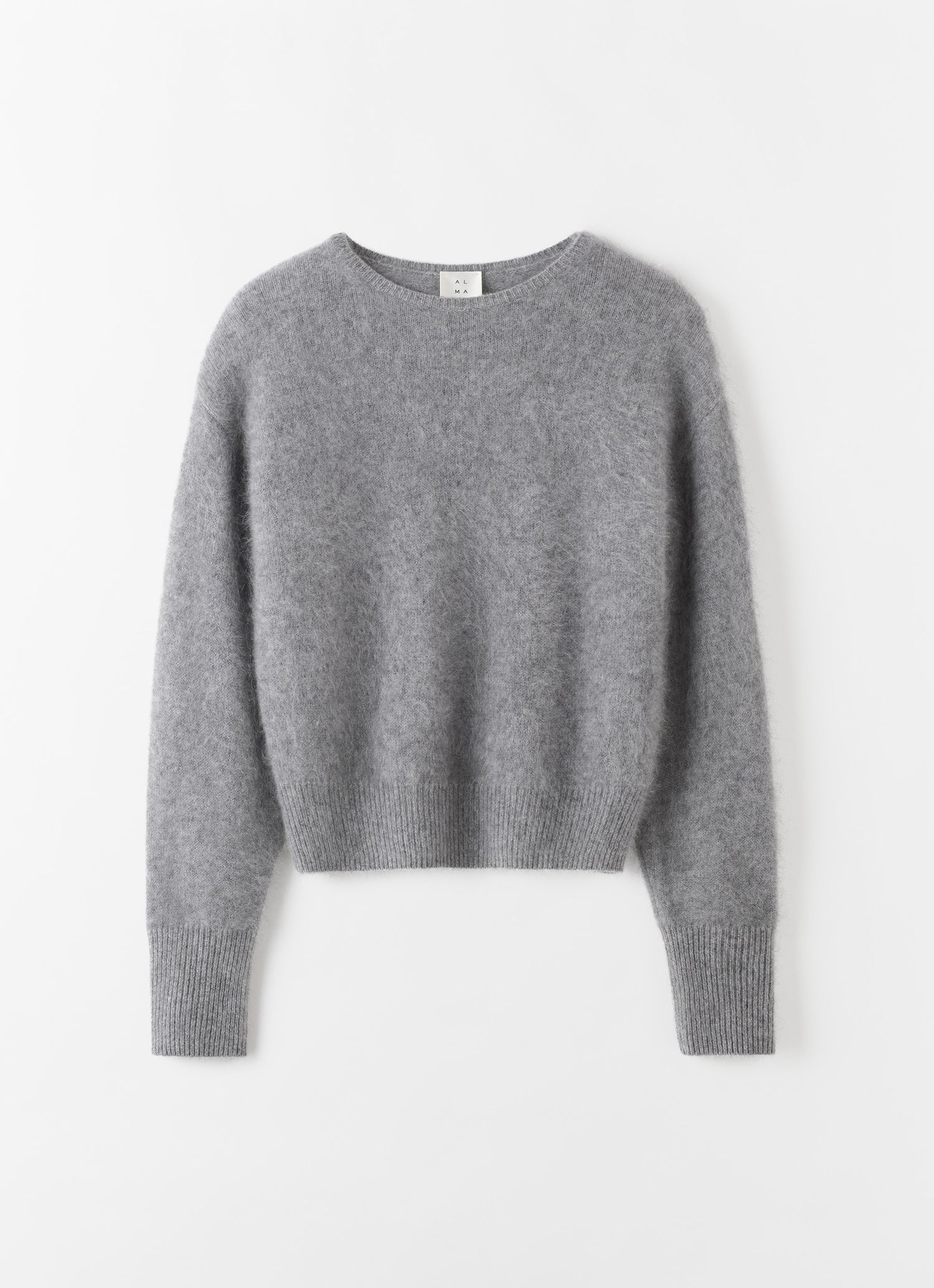 Zoe Brushed Crewneck Sweater, grey