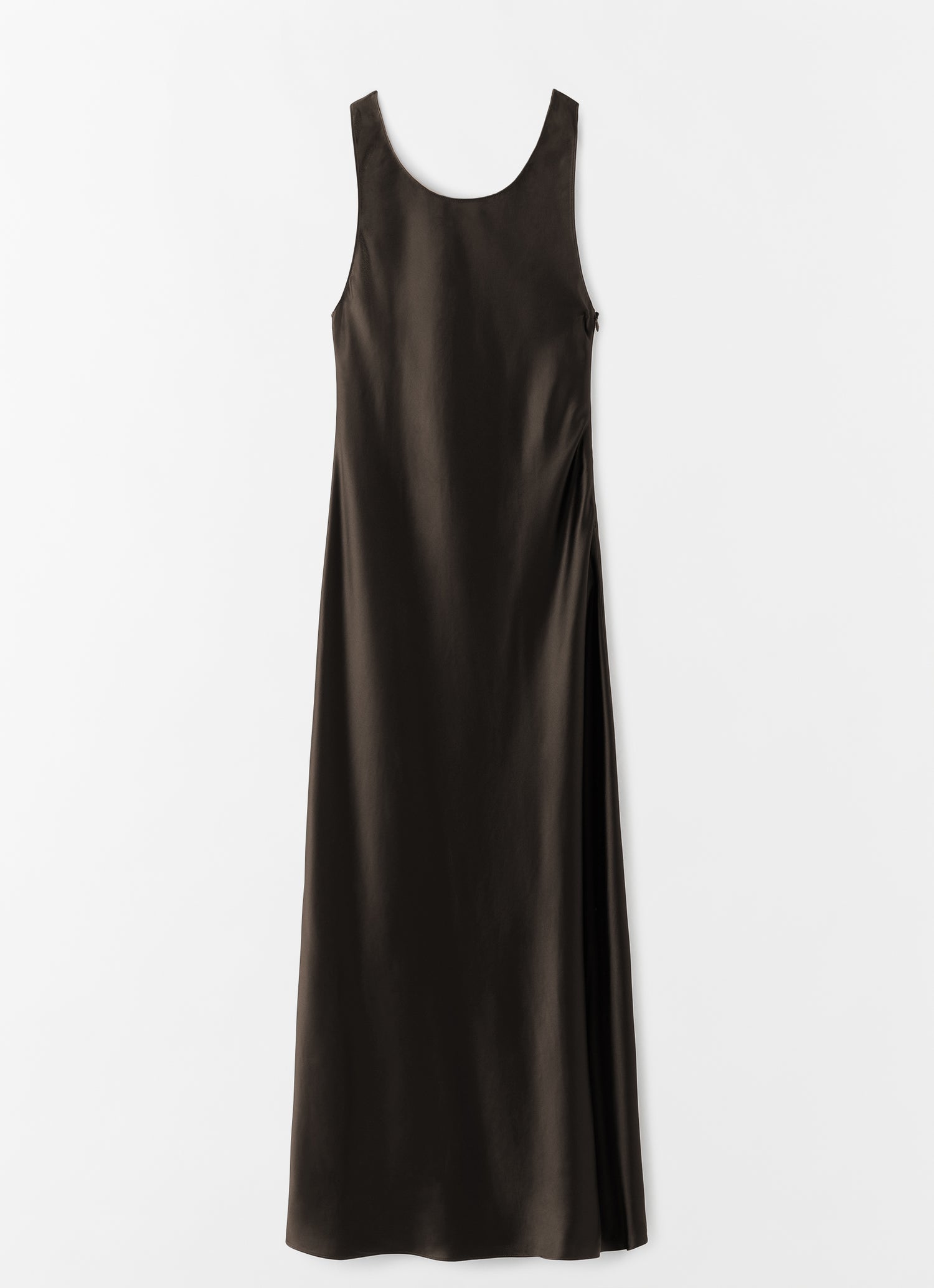 Zila Satin Dress, chocolate
