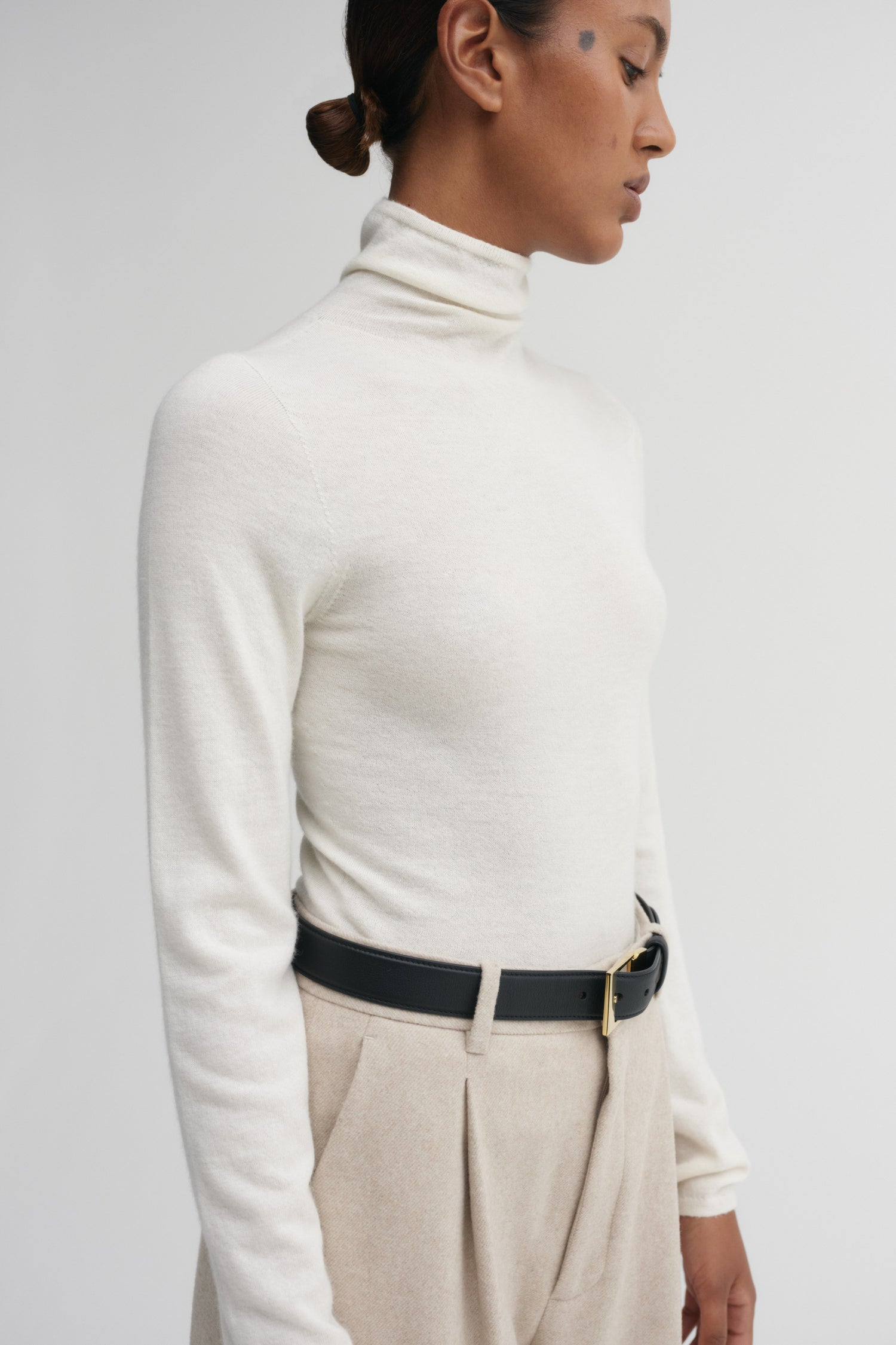 Farra Turtleneck Top, cream