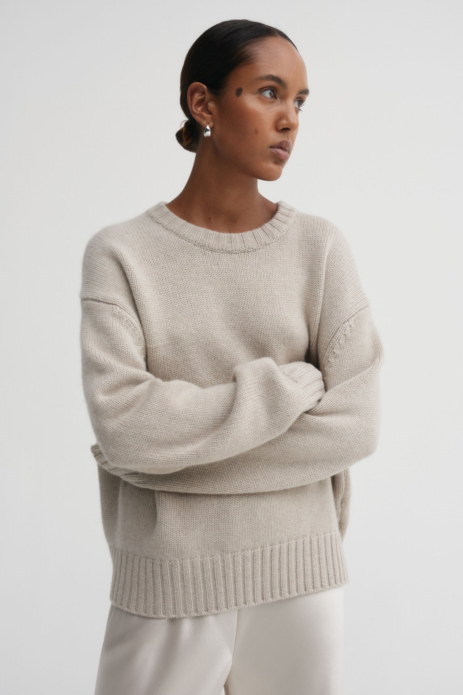 Cru Crewneck Sweater, taupe