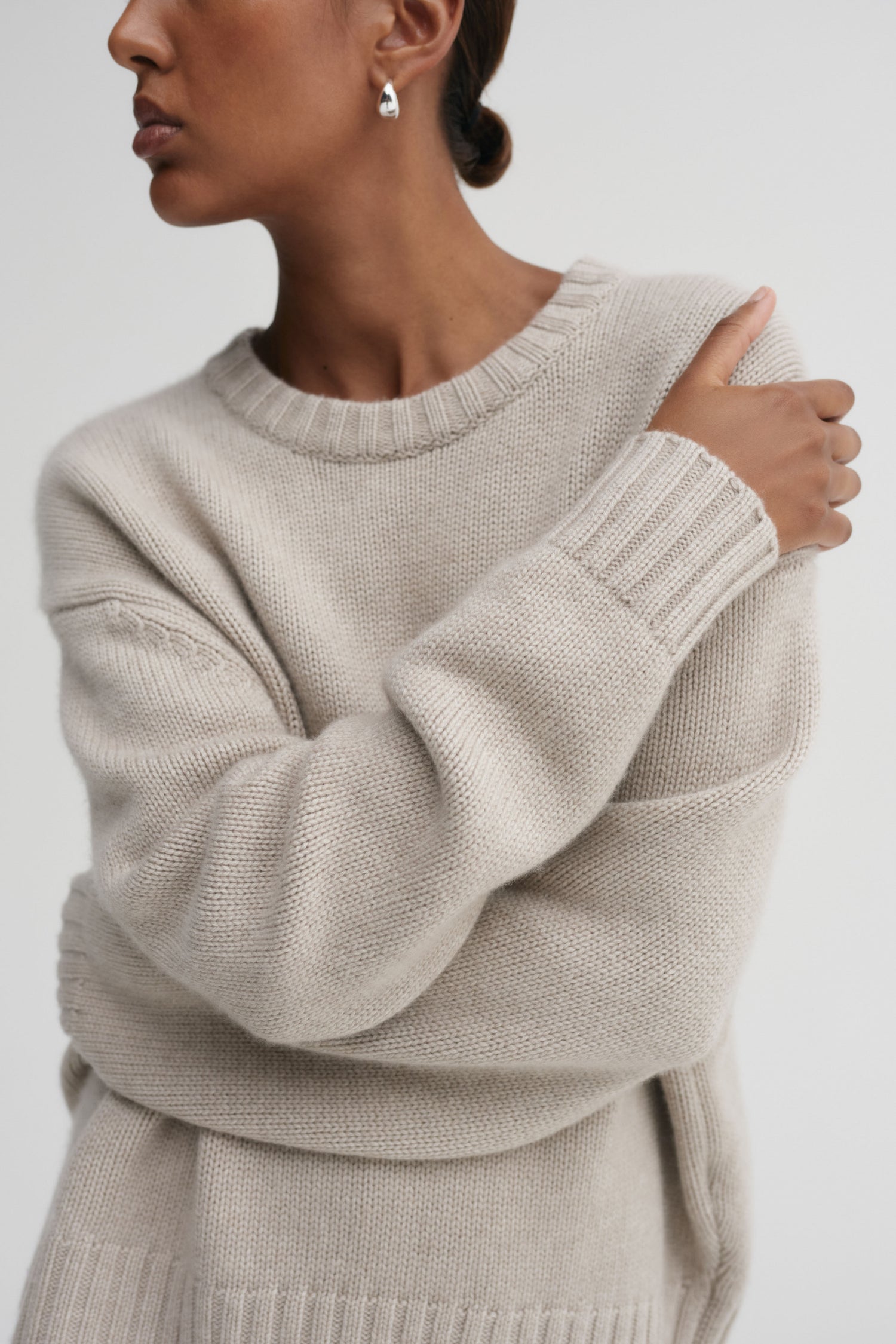 Cru Crewneck Sweater, taupe