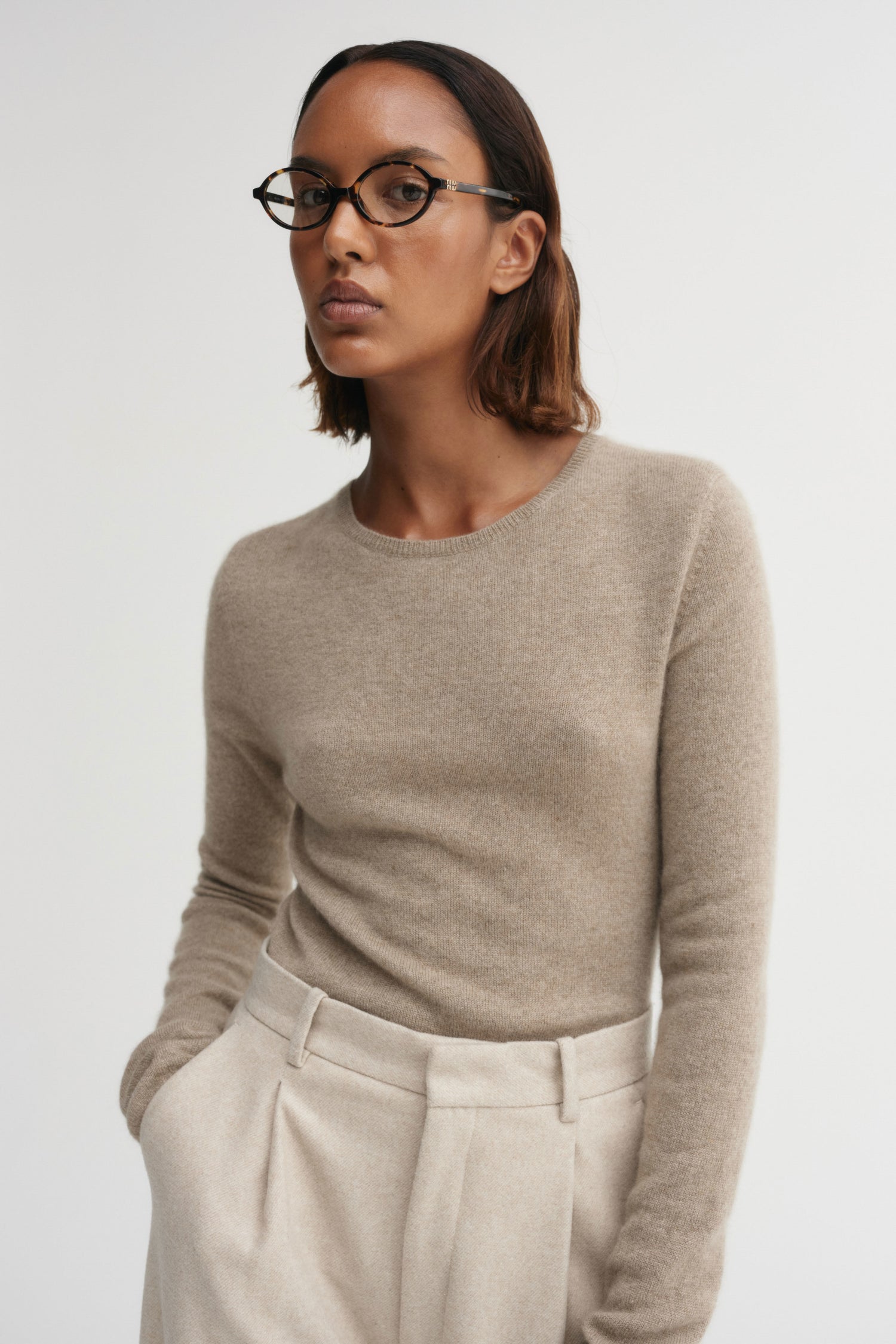 Awa Crewneck Sweater, nougat