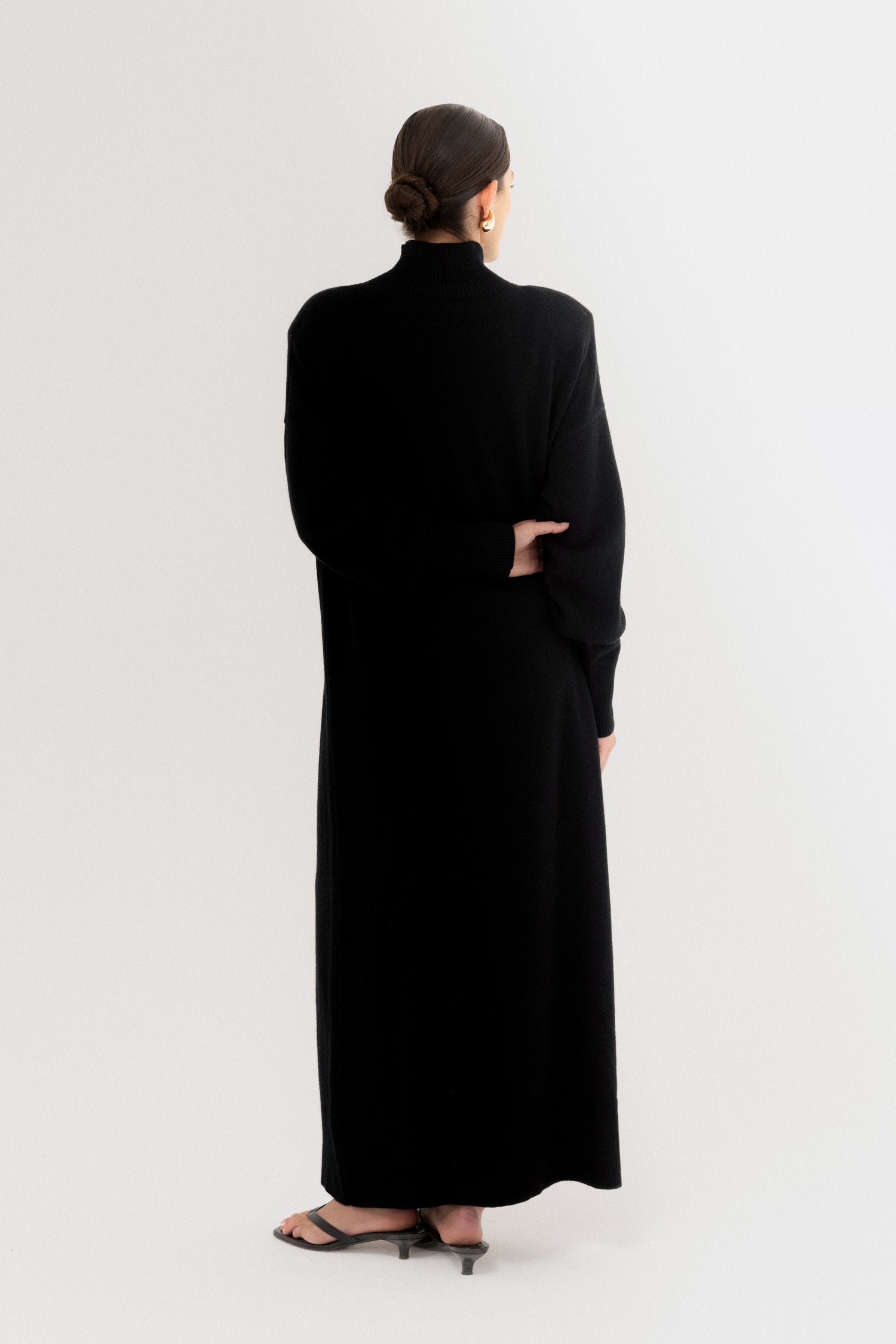 Zea Turtleneck Dress, black